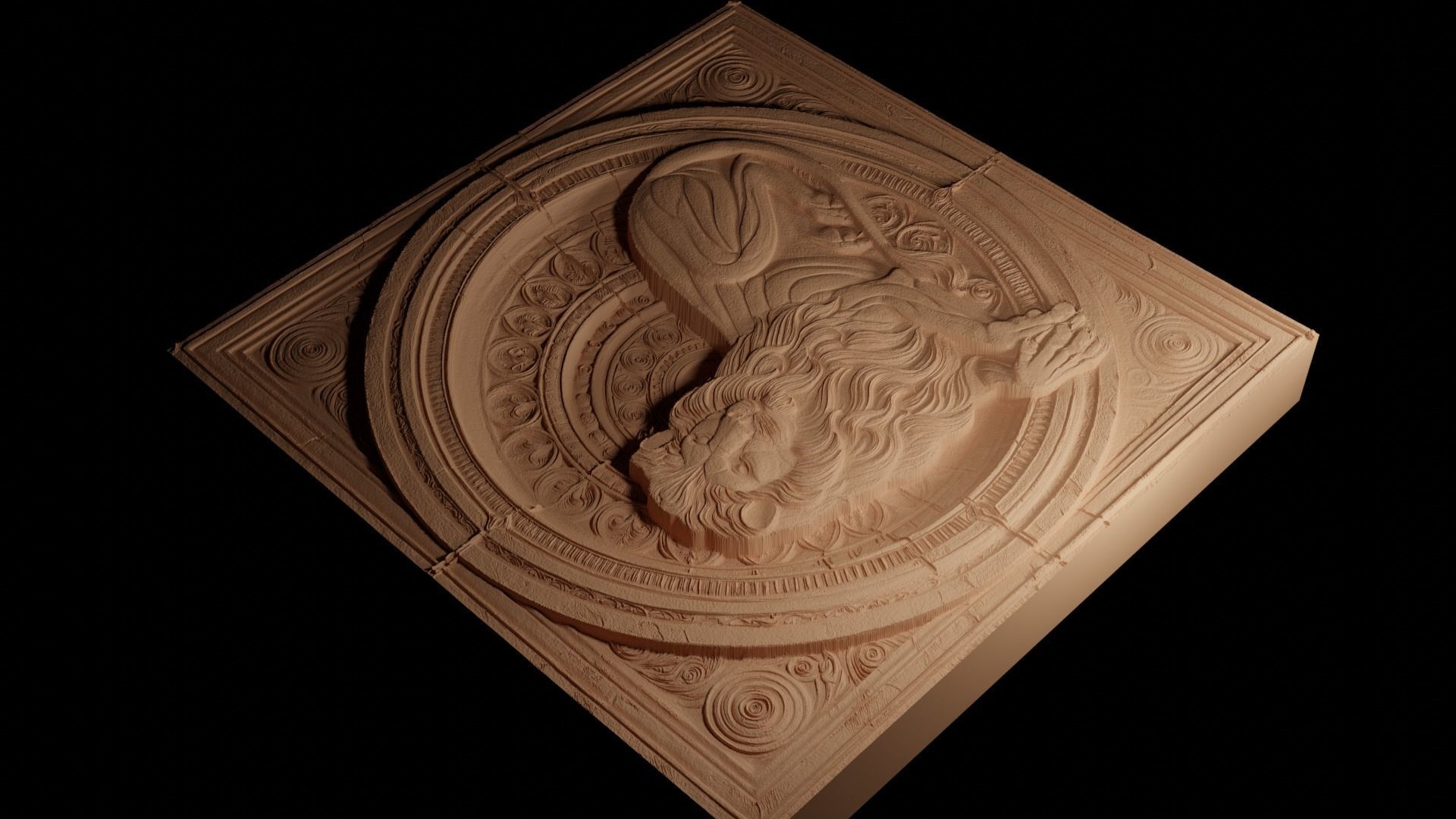 animal CNC 3d Print High Relief Sand Casting 3D print model_4