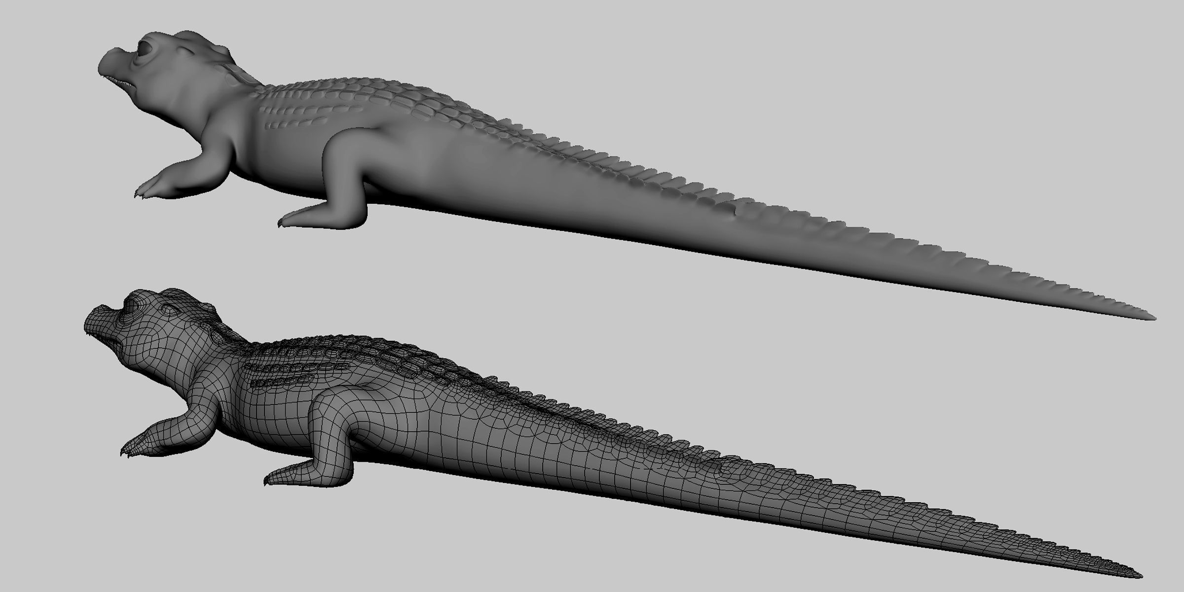 Baby Crocodile Low-poly 3D model_3