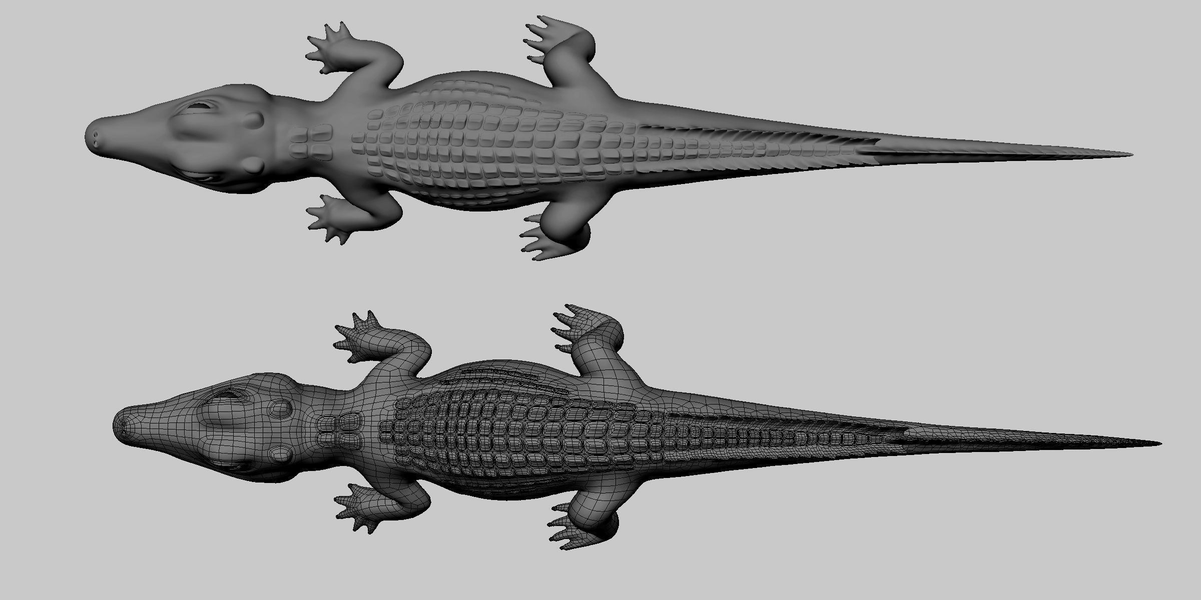 Baby Crocodile Low-poly 3D model_4