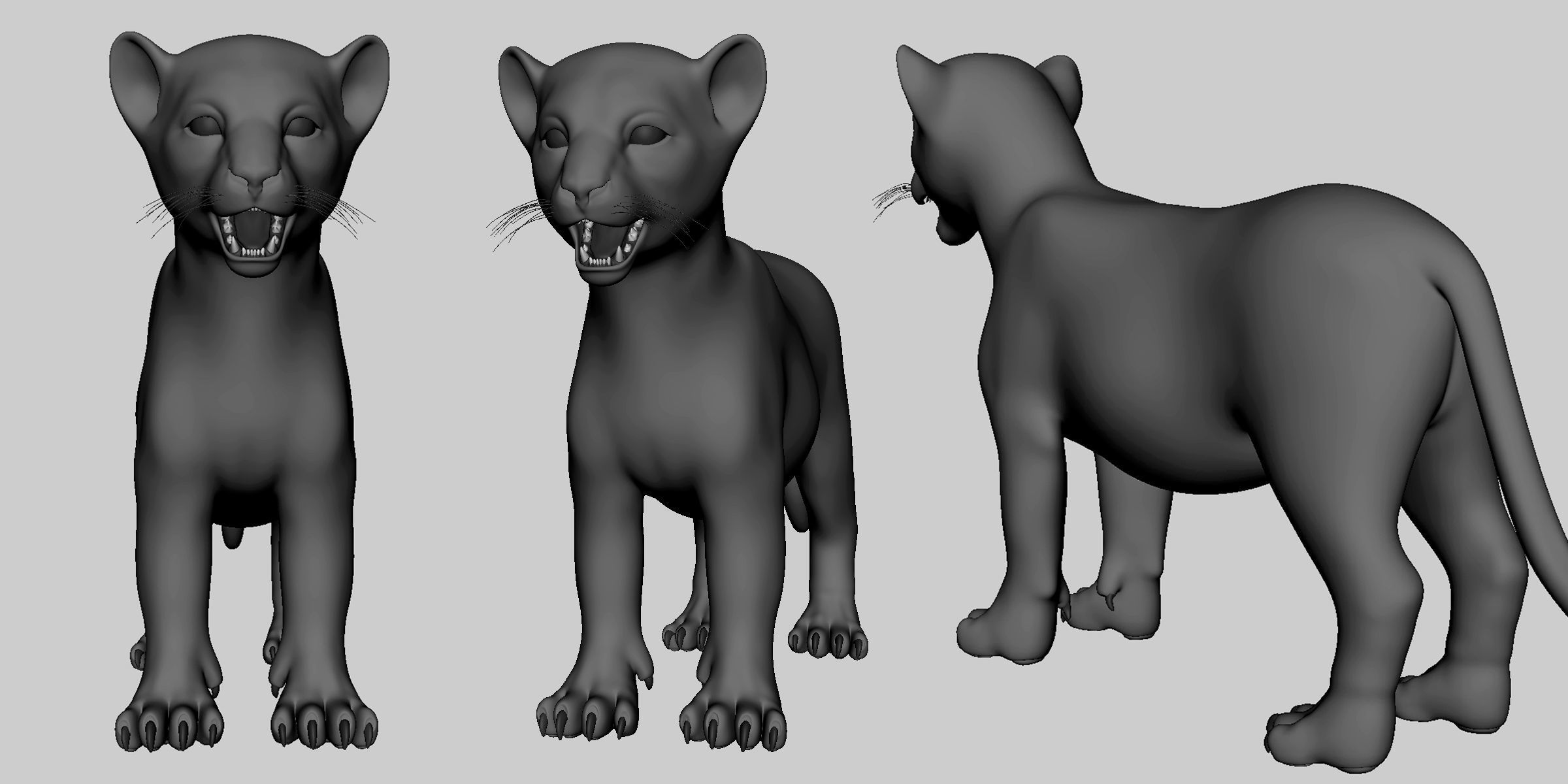 Baby Lion Low-poly 3D model_1