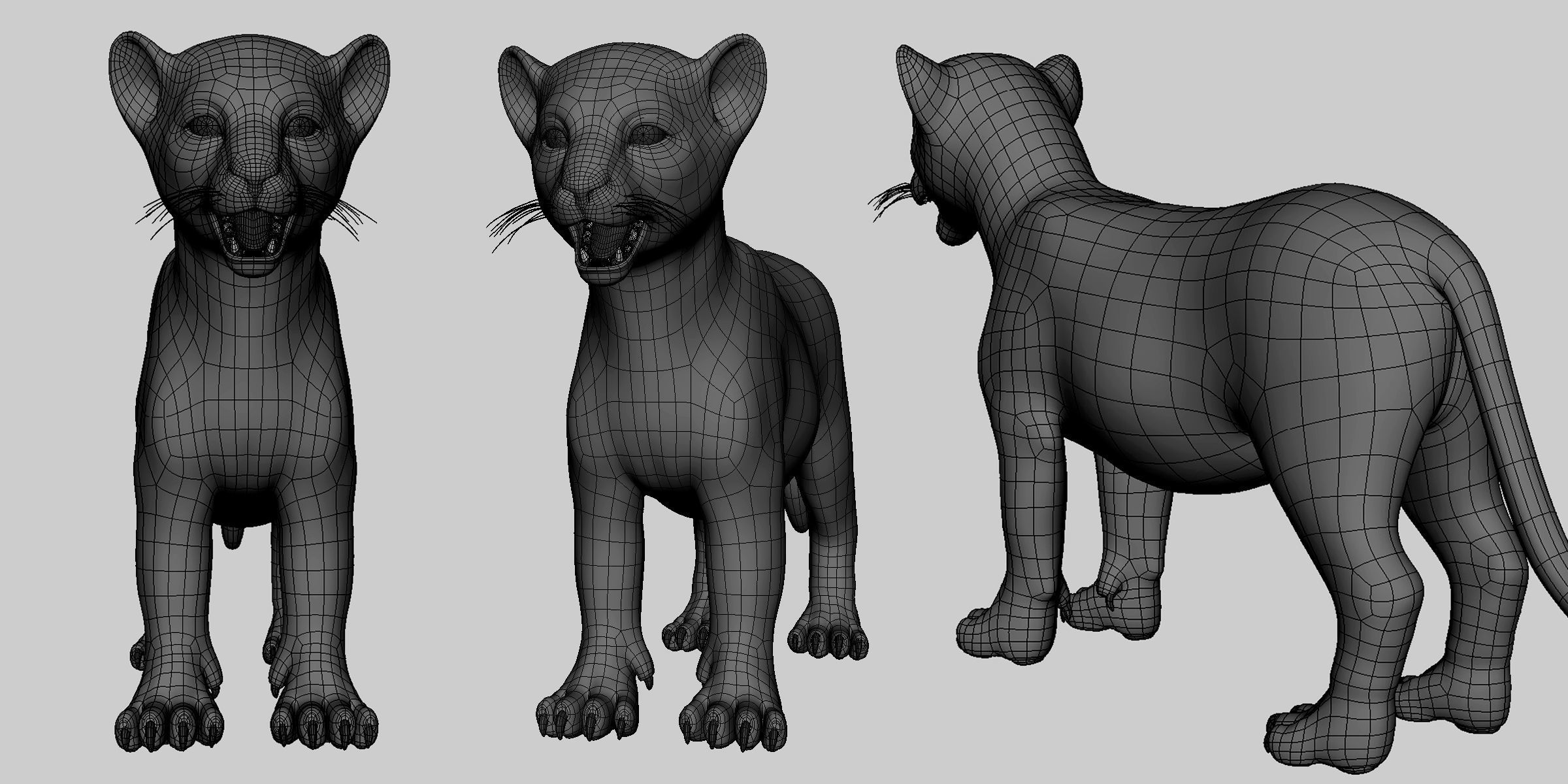 Baby Lion Low-poly 3D model_2