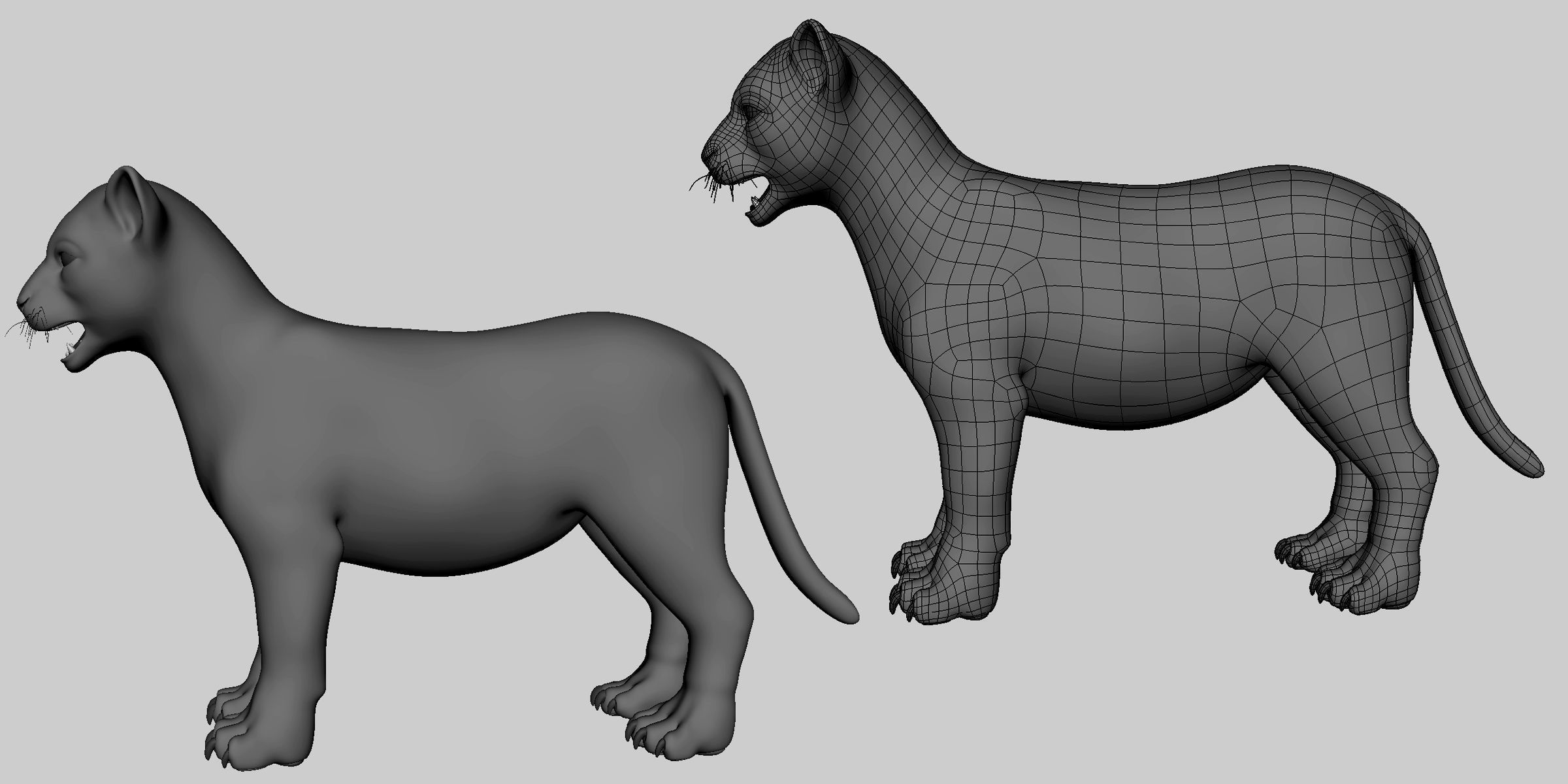 Baby Lion Low-poly 3D model_3