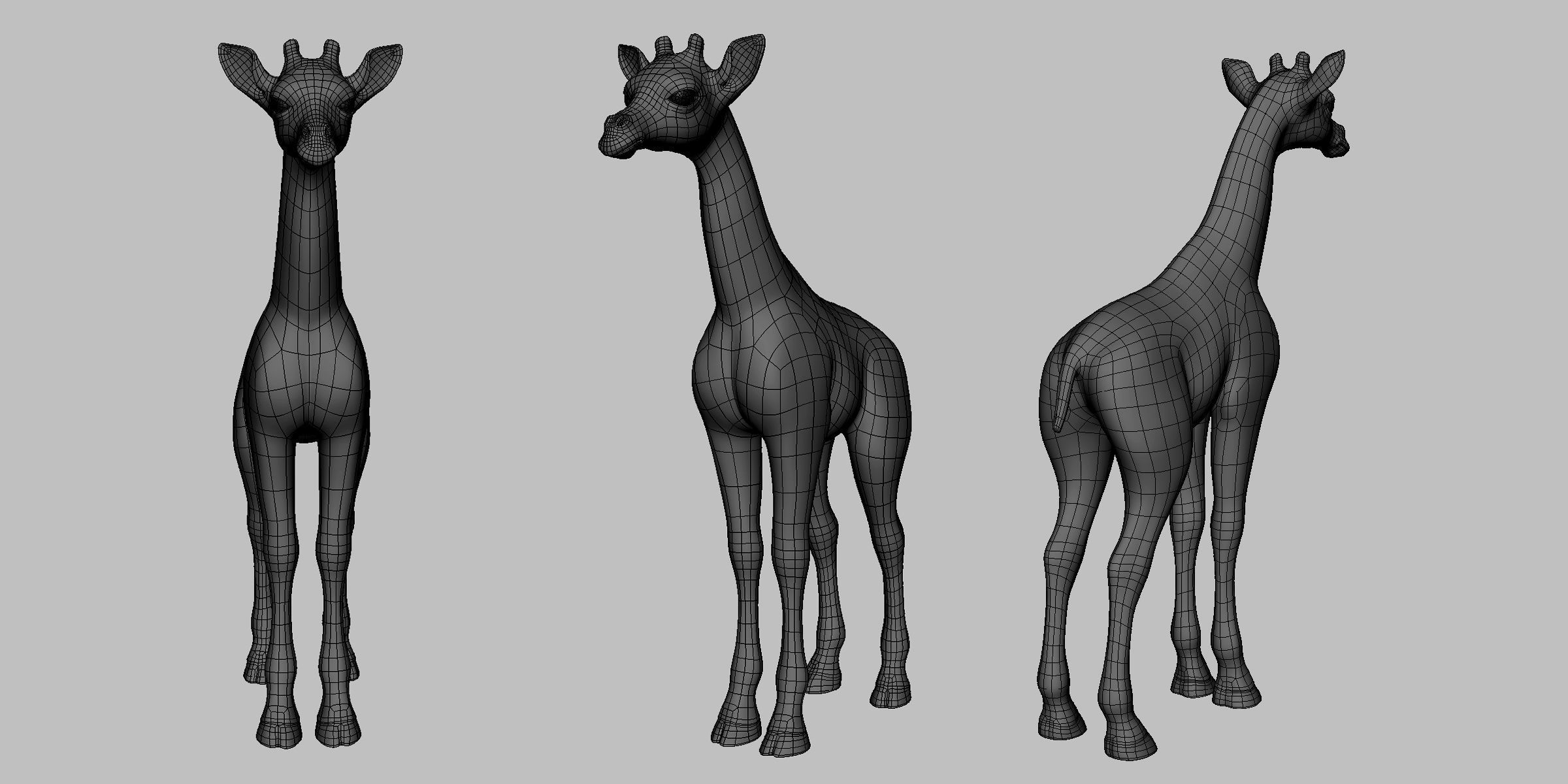 Baby Giraffe Low-poly 3D model_5