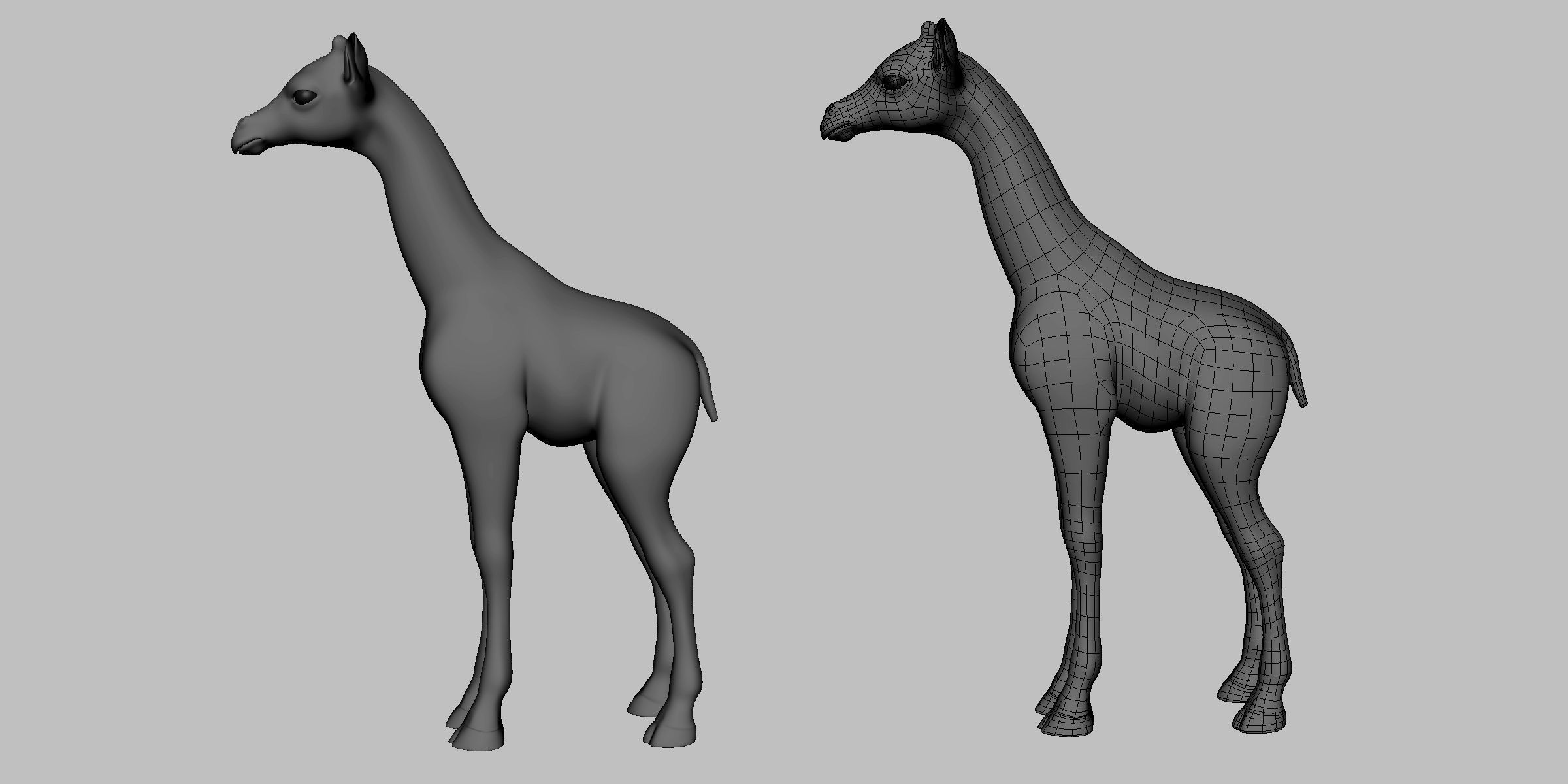 Baby Giraffe Low-poly 3D model_6