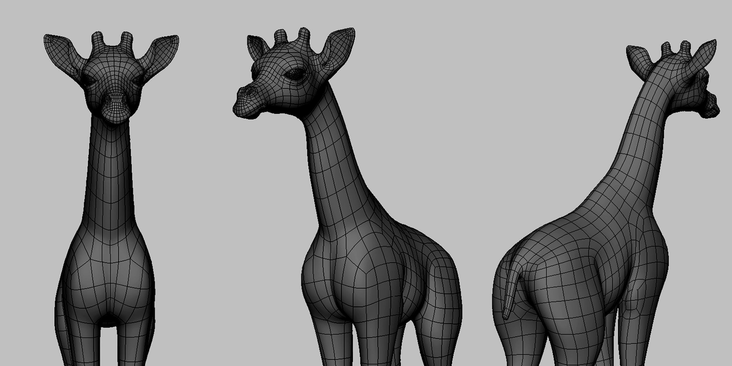 Baby Giraffe Low-poly 3D model_2