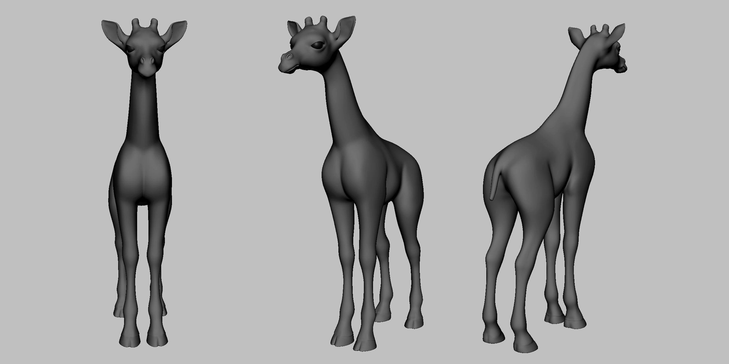 Baby Giraffe Low-poly 3D model_4
