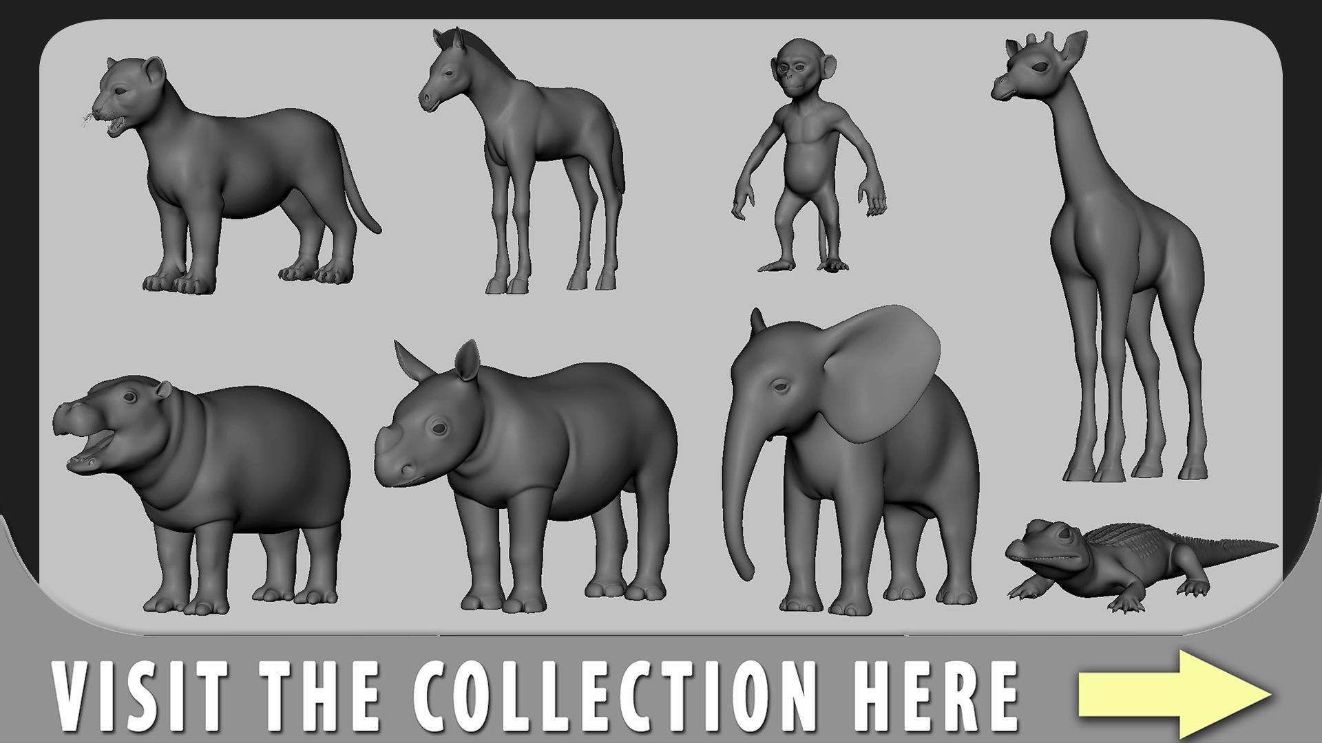 Baby Rhino Low-poly 3D model_7