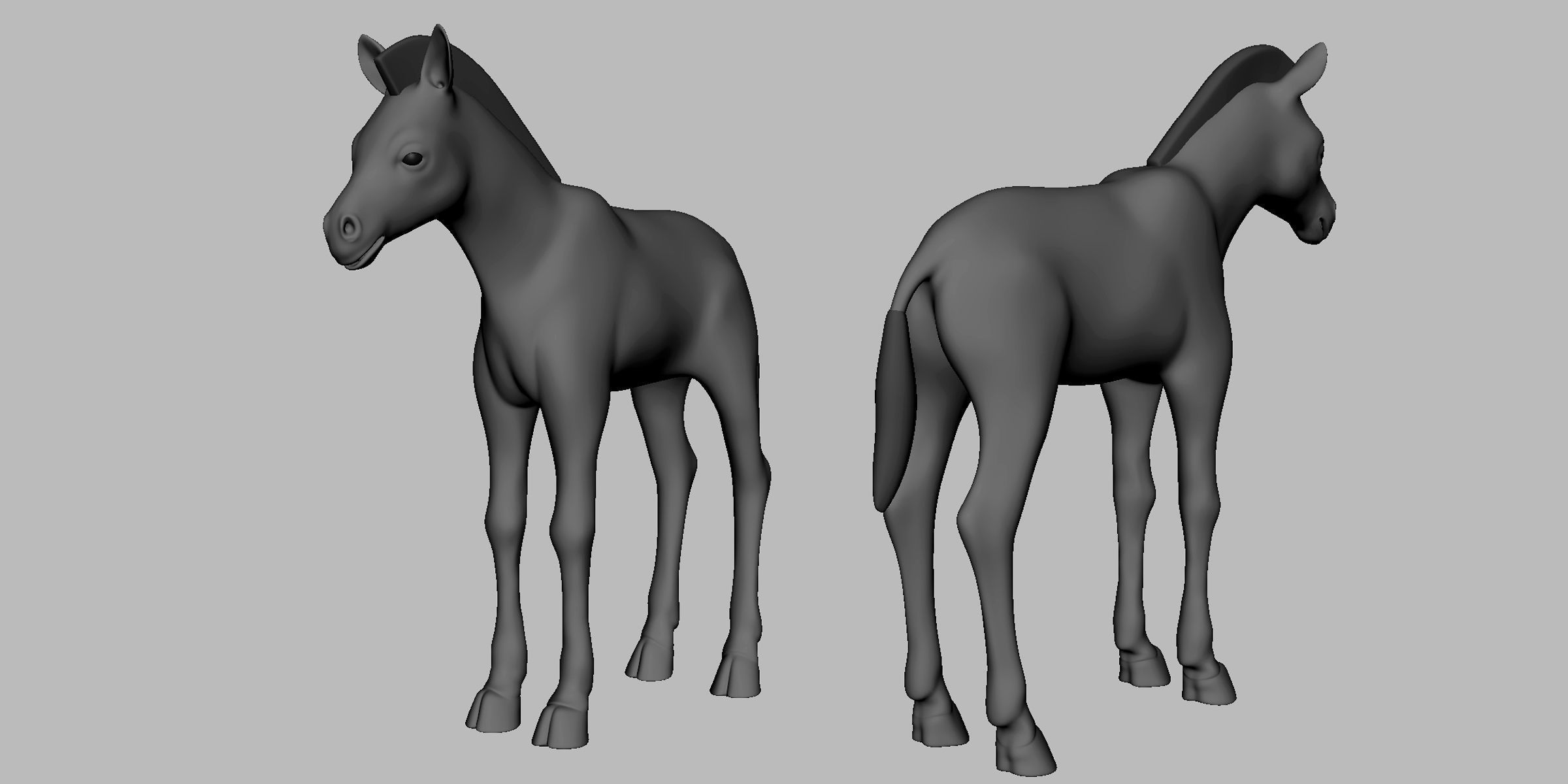 Baby Zebra Low-poly 3D model_1