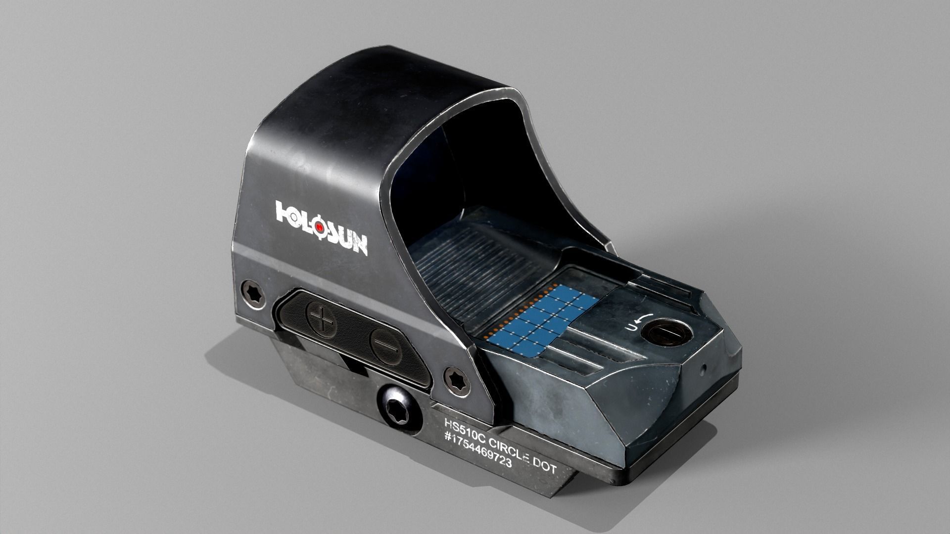 Holosun 510C Red Dot Sight Low-poly 3D model_6