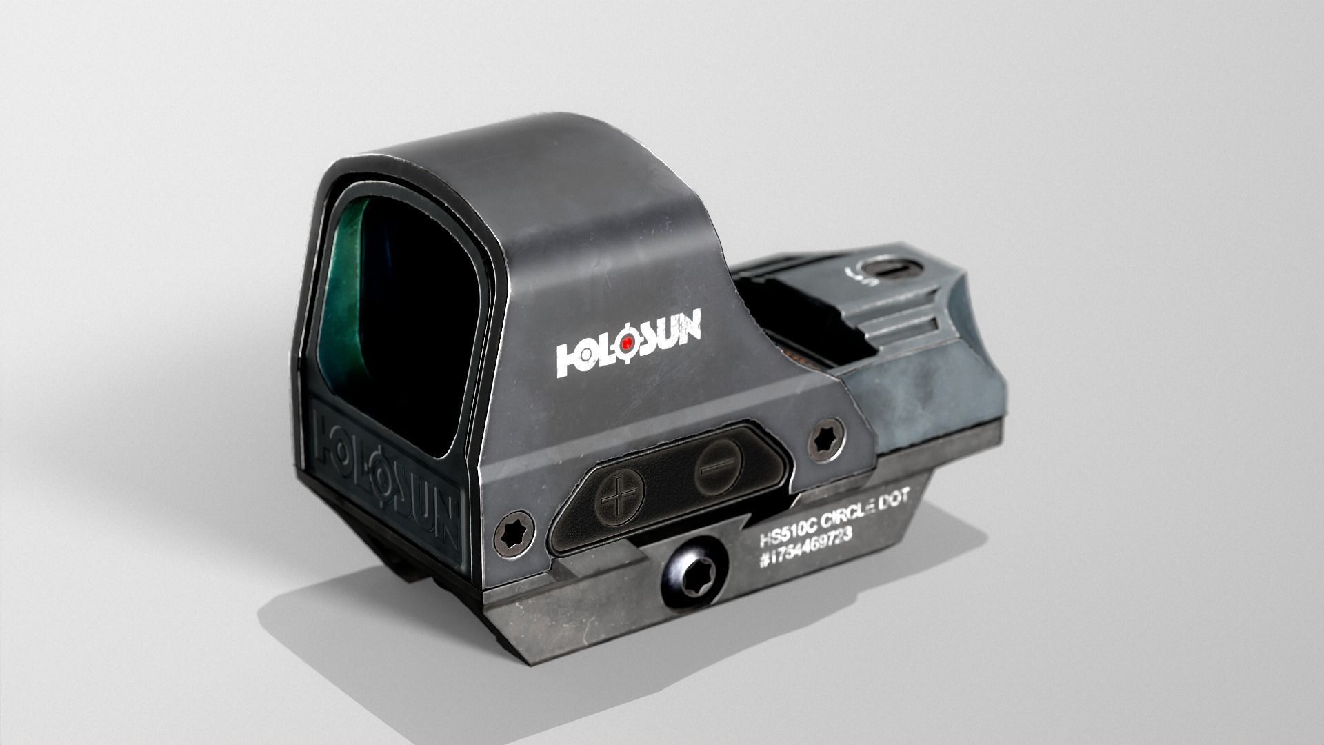 Holosun 510C Red Dot Sight Low-poly 3D model_4