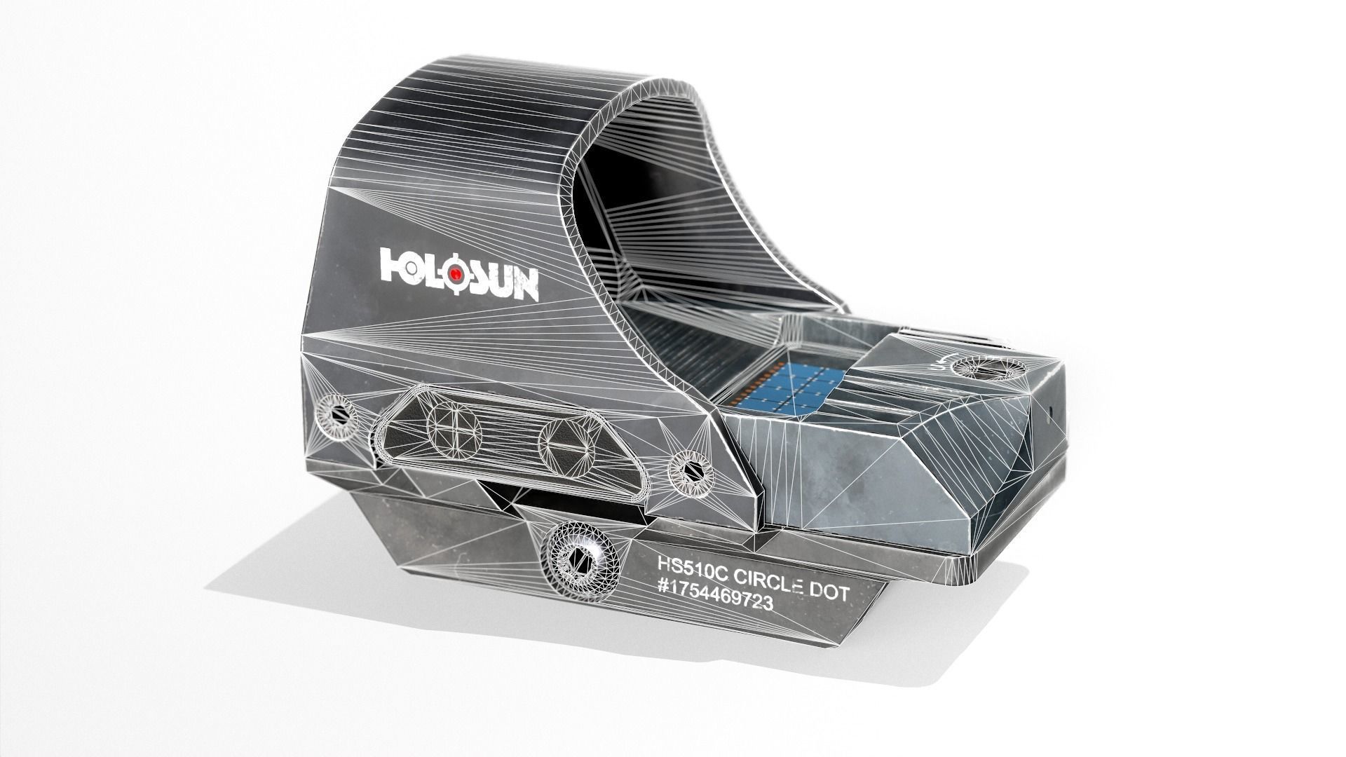 Holosun 510C Red Dot Sight Low-poly 3D model_9