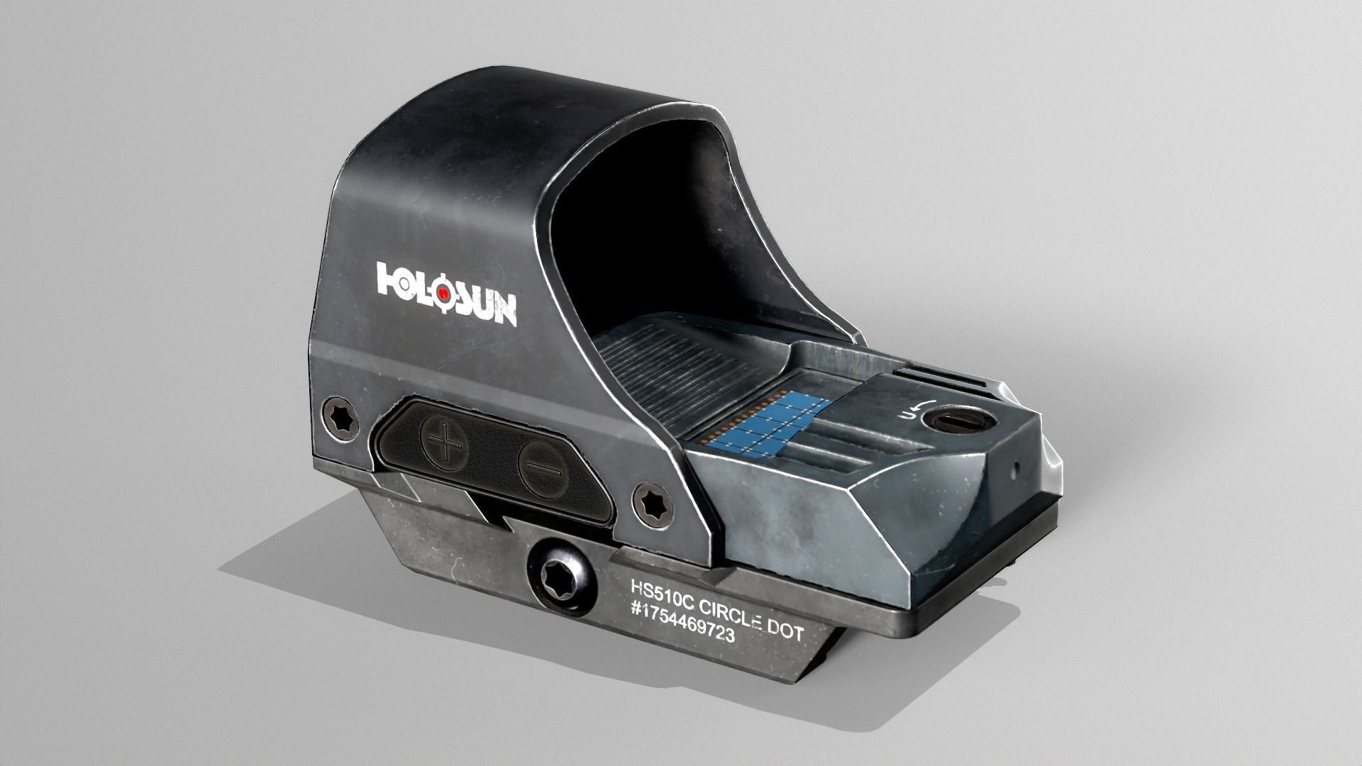 Holosun 510C Red Dot Sight Low-poly 3D model_2