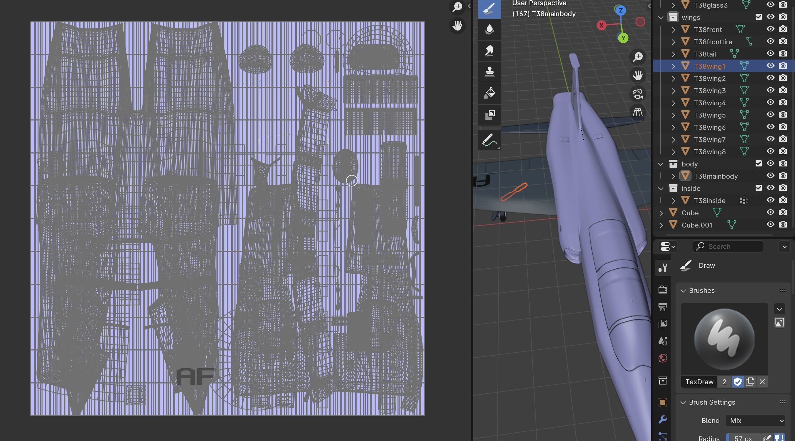 T-38 Talon Trainer Jet Low-poly 3D model_8