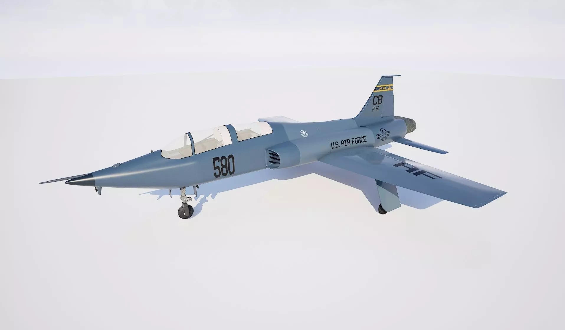 T-38 Talon Trainer Jet Low-poly 3D model_0