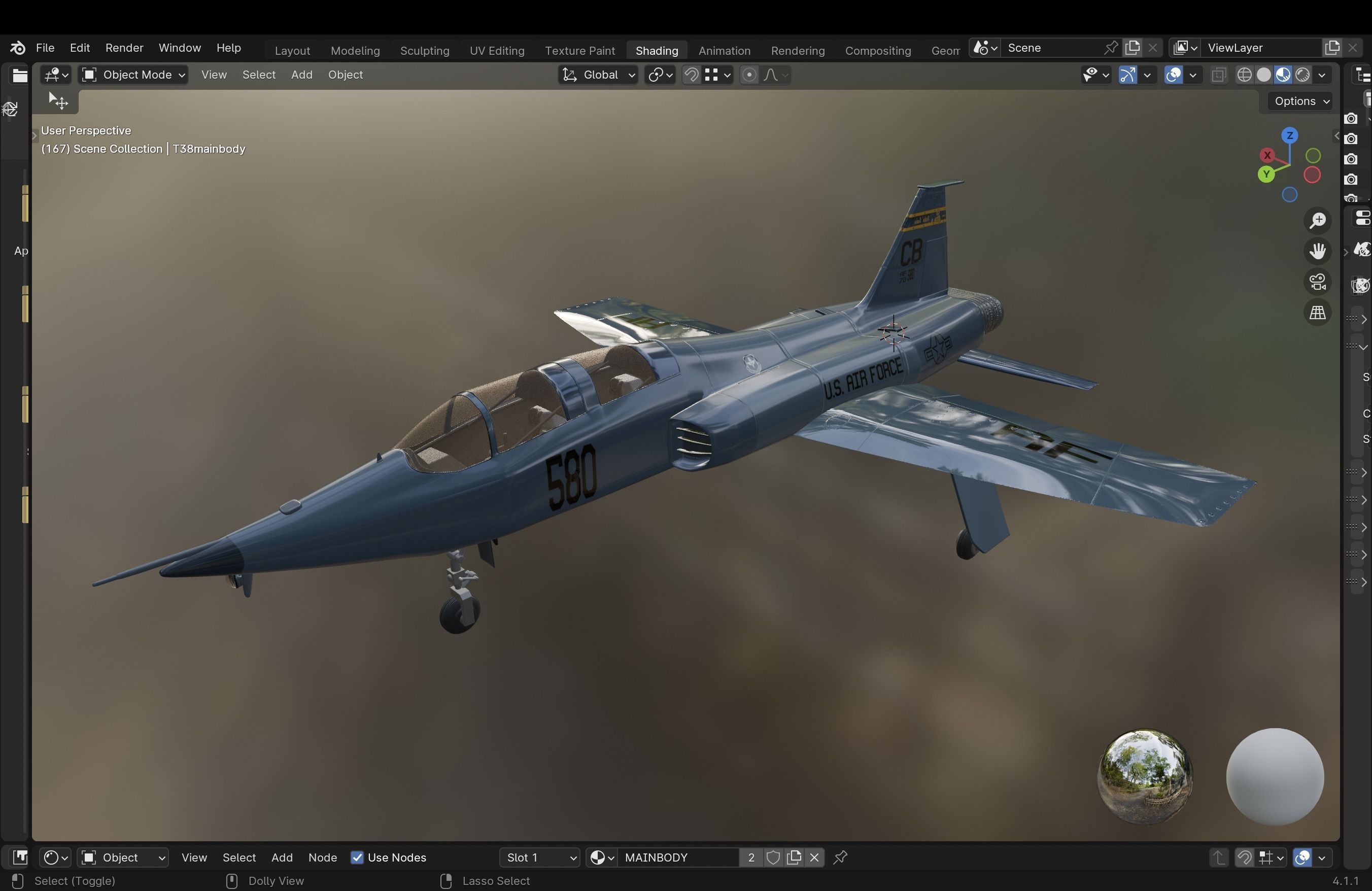 T-38 Talon Trainer Jet Low-poly 3D model_1