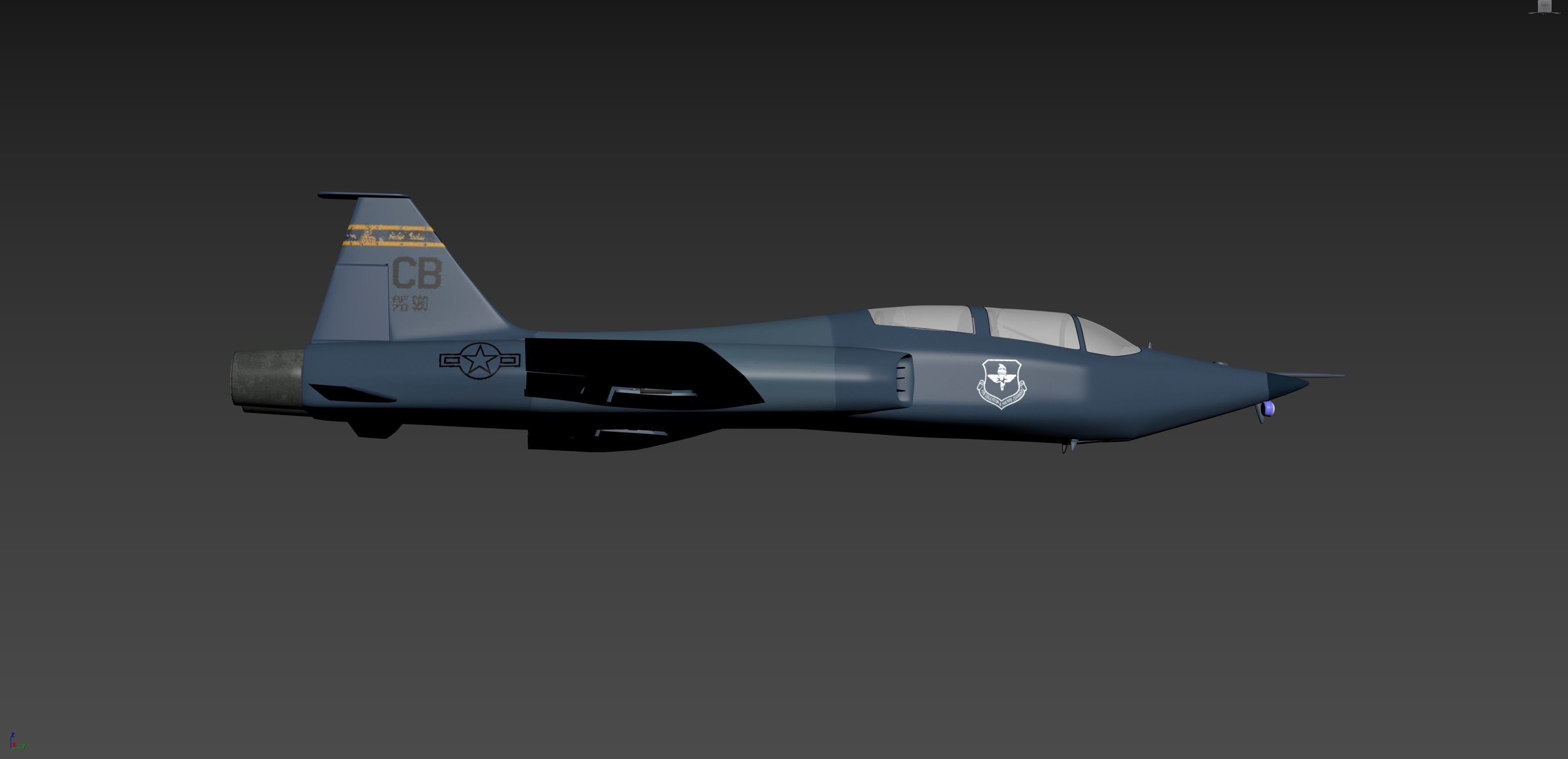T-38 Talon Trainer Jet Low-poly 3D model_17
