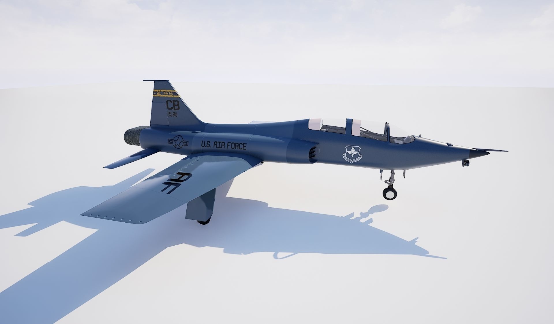 T-38 Talon Trainer Jet Low-poly 3D model_13