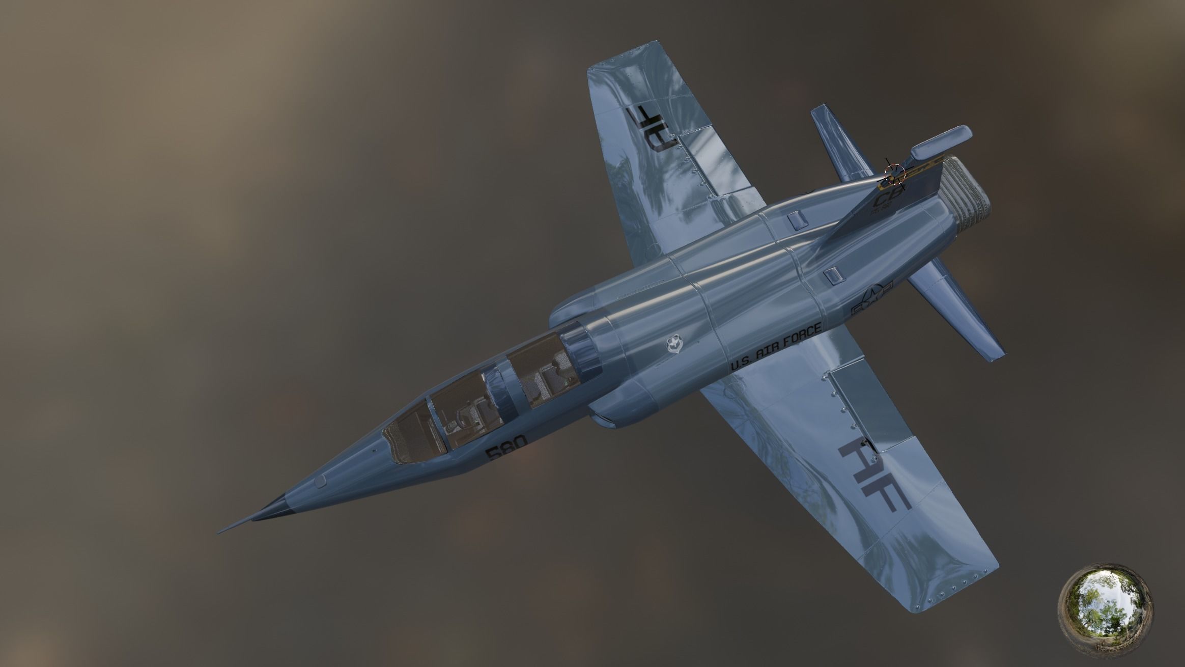 T-38 Talon Trainer Jet Low-poly 3D model_3