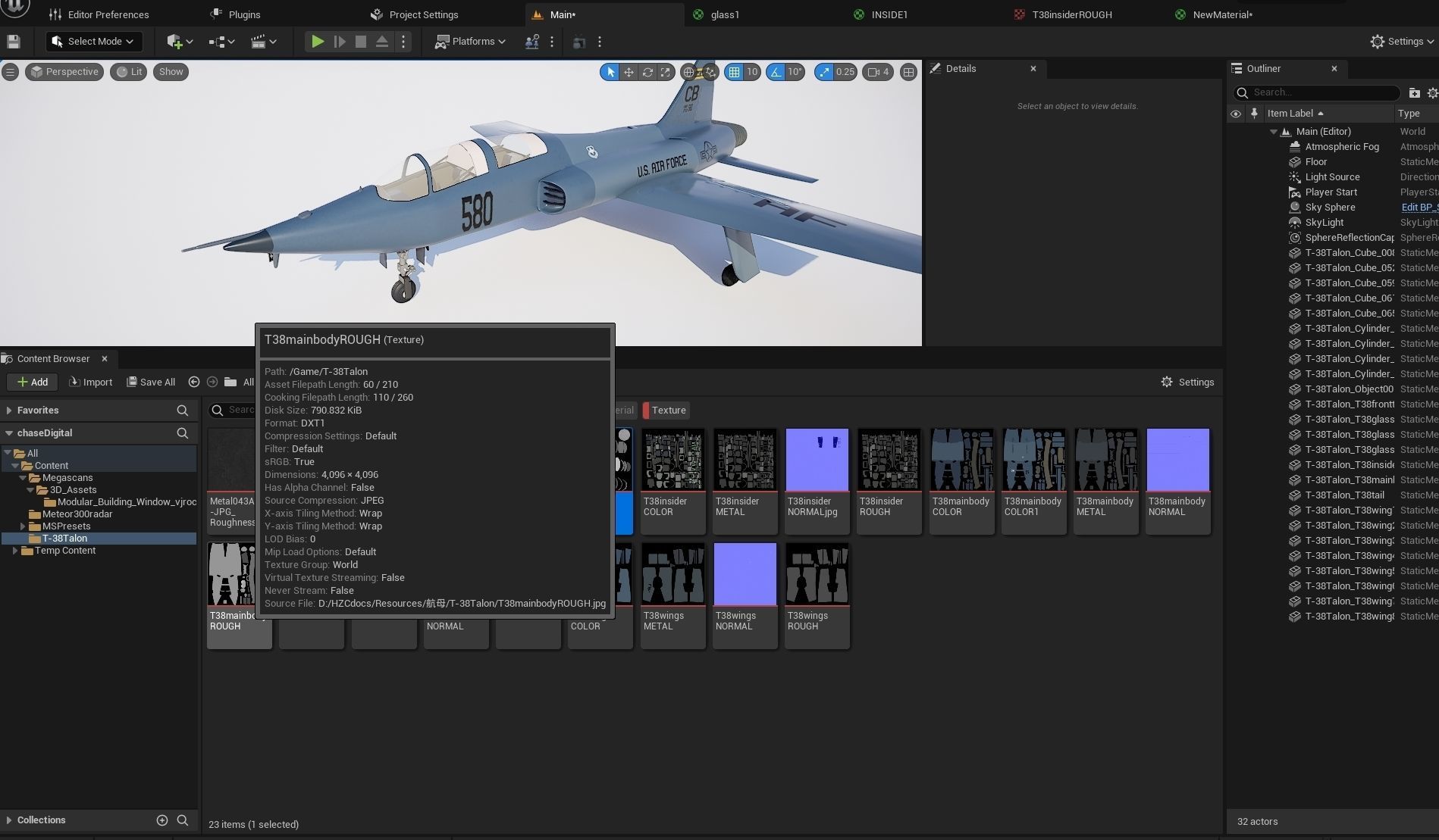 T-38 Talon Trainer Jet Low-poly 3D model_12