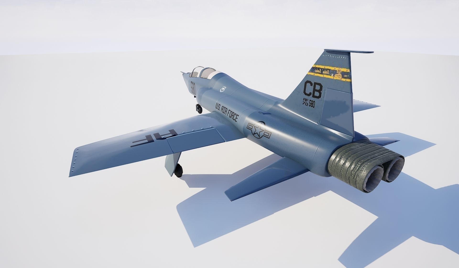 T-38 Talon Trainer Jet Low-poly 3D model_14