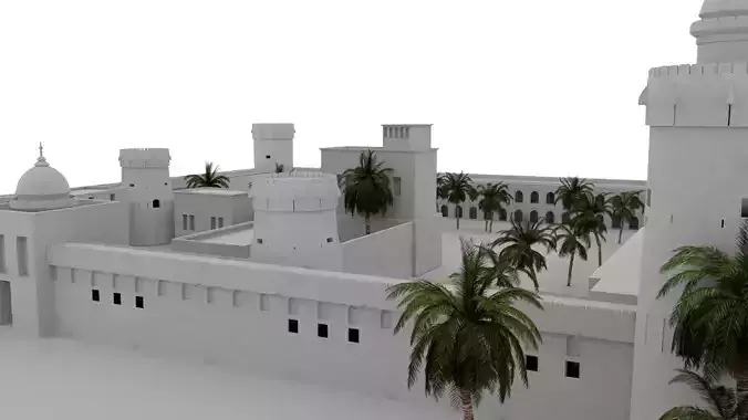 Qasr Al Hosn Fort Abu Dhabi- Historic 3D Model Low-poly 3D model