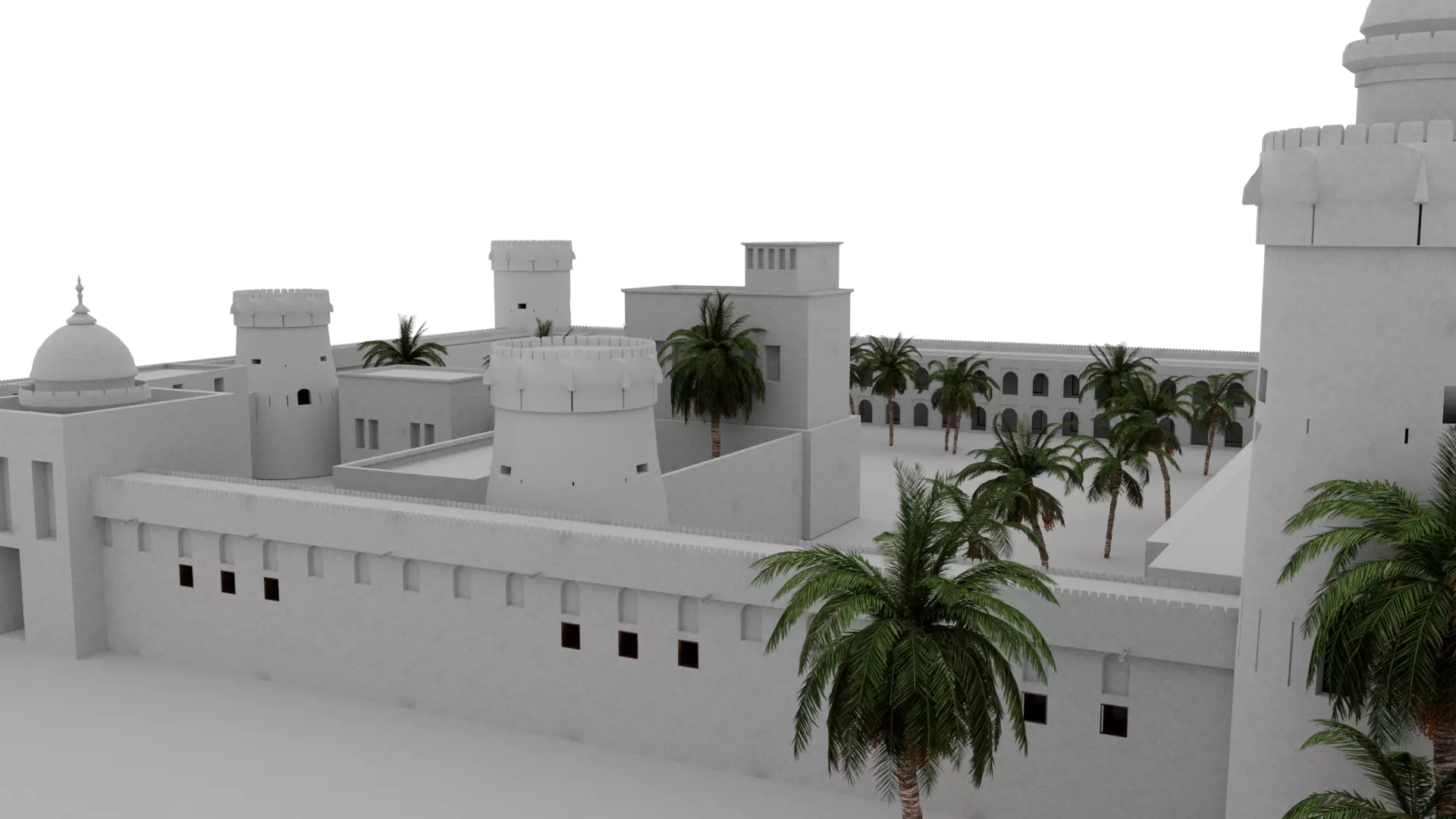 Qasr Al Hosn Fort Abu Dhabi- Historic 3D Model Low-poly 3D model_0