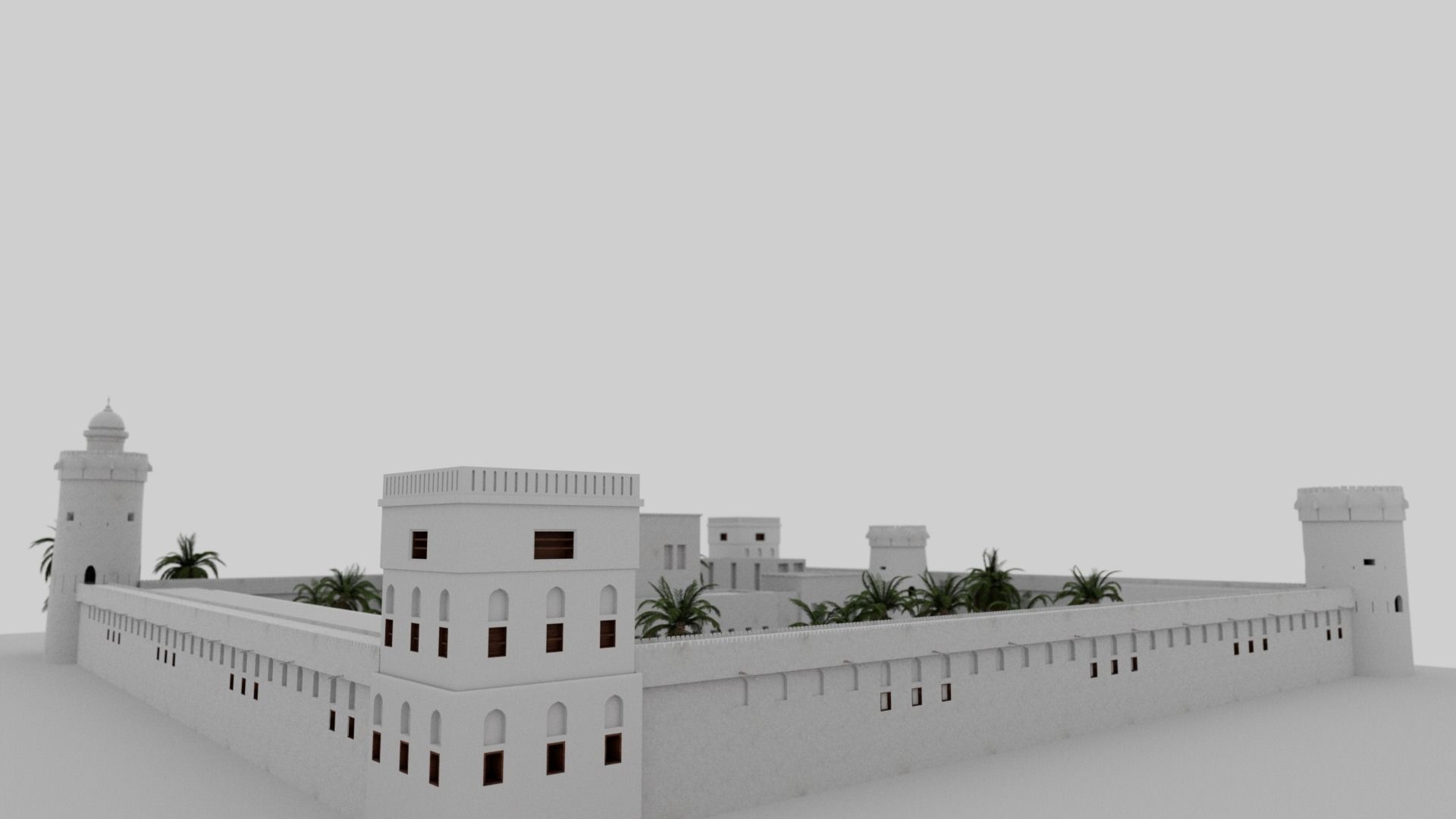 Qasr Al Hosn Fort Abu Dhabi- Historic 3D Model Low-poly 3D model_5
