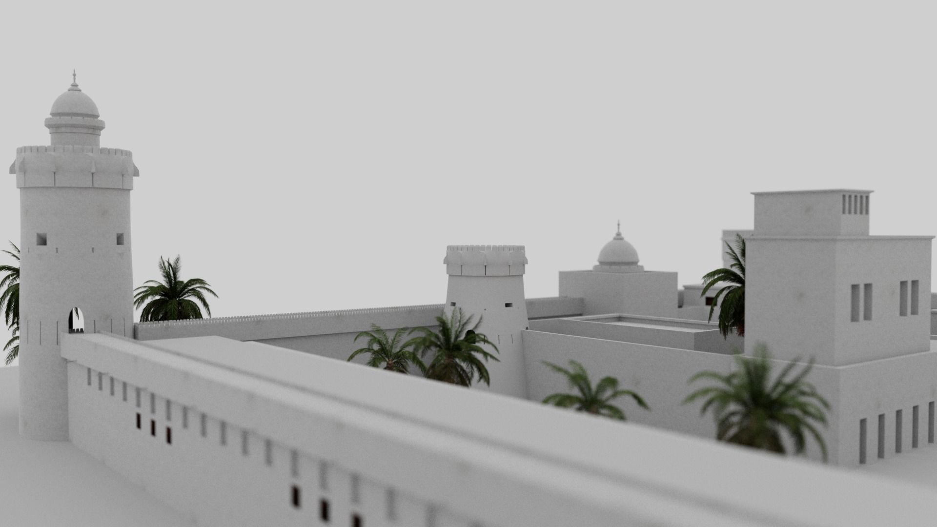 Qasr Al Hosn Fort Abu Dhabi- Historic 3D Model Low-poly 3D model_6