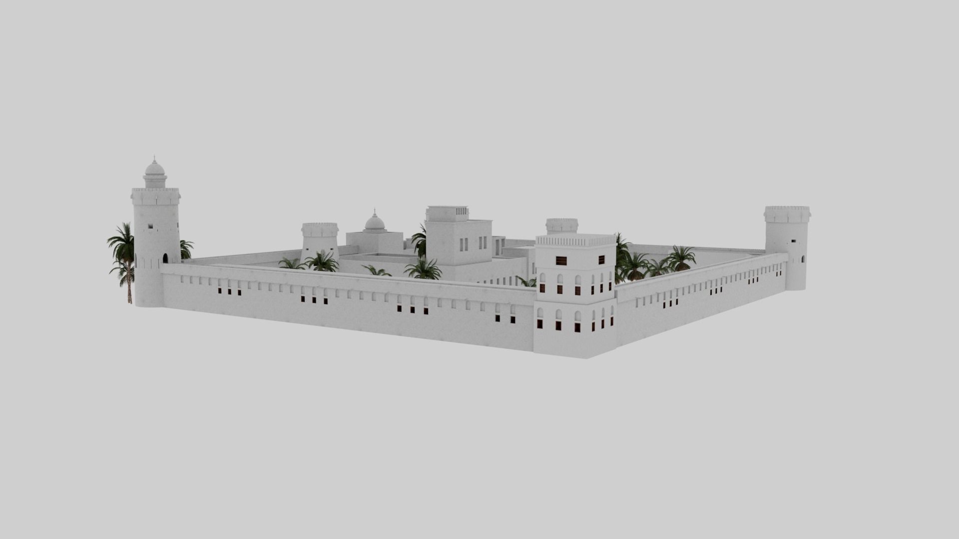 Qasr Al Hosn Fort Abu Dhabi- Historic 3D Model Low-poly 3D model_4