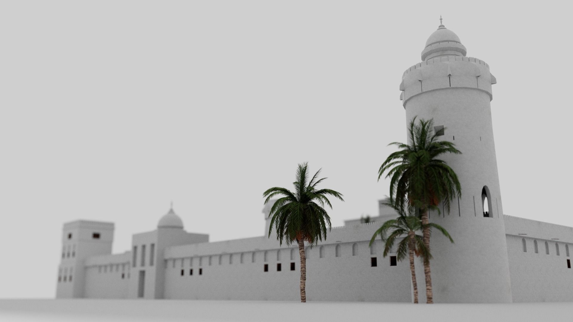 Qasr Al Hosn Fort Abu Dhabi- Historic 3D Model Low-poly 3D model_7