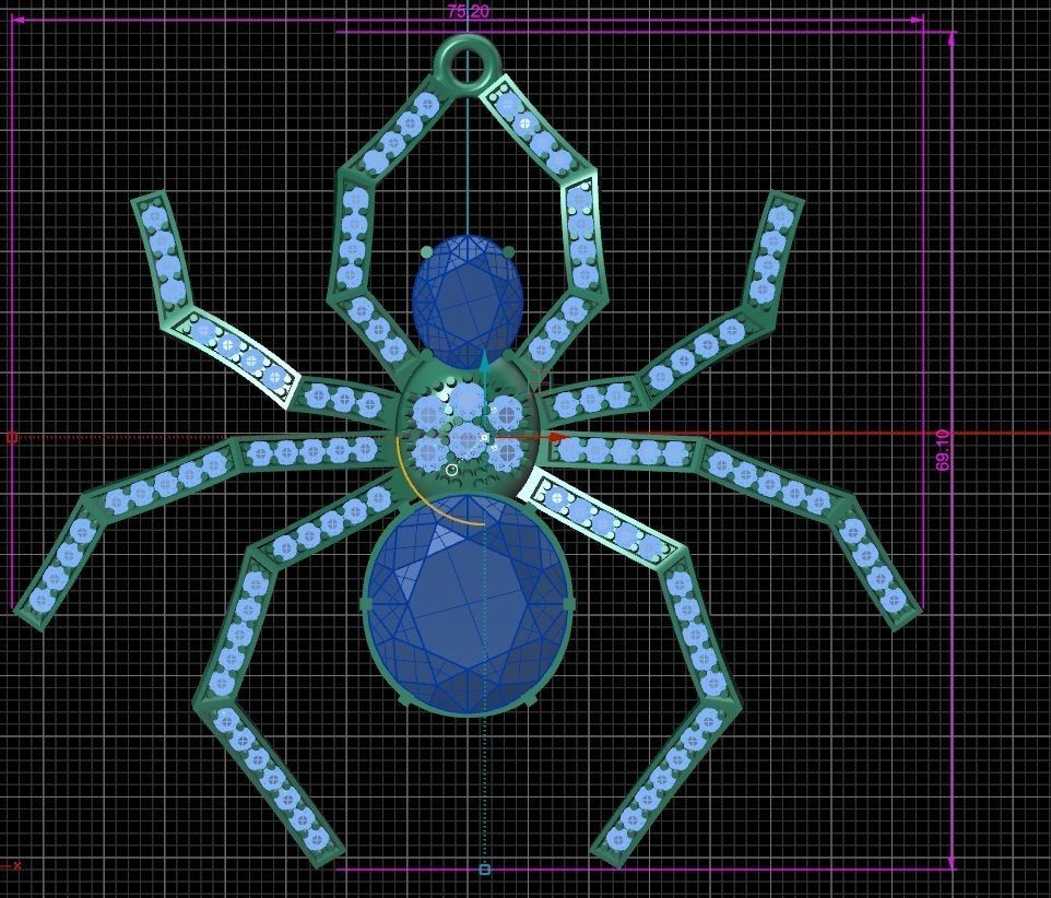 Spider pendant 15 3D print model_8