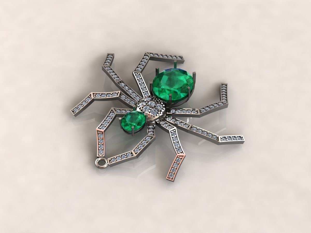 Spider pendant 15 3D print model_3