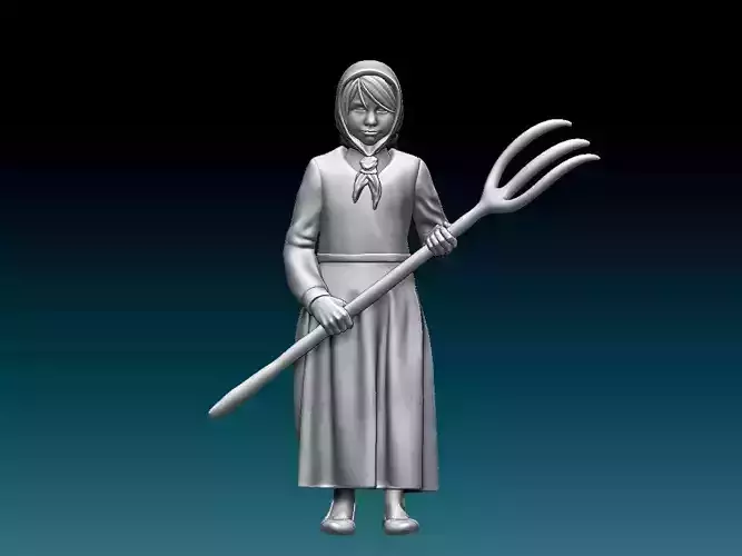 girl farmer 3D print model