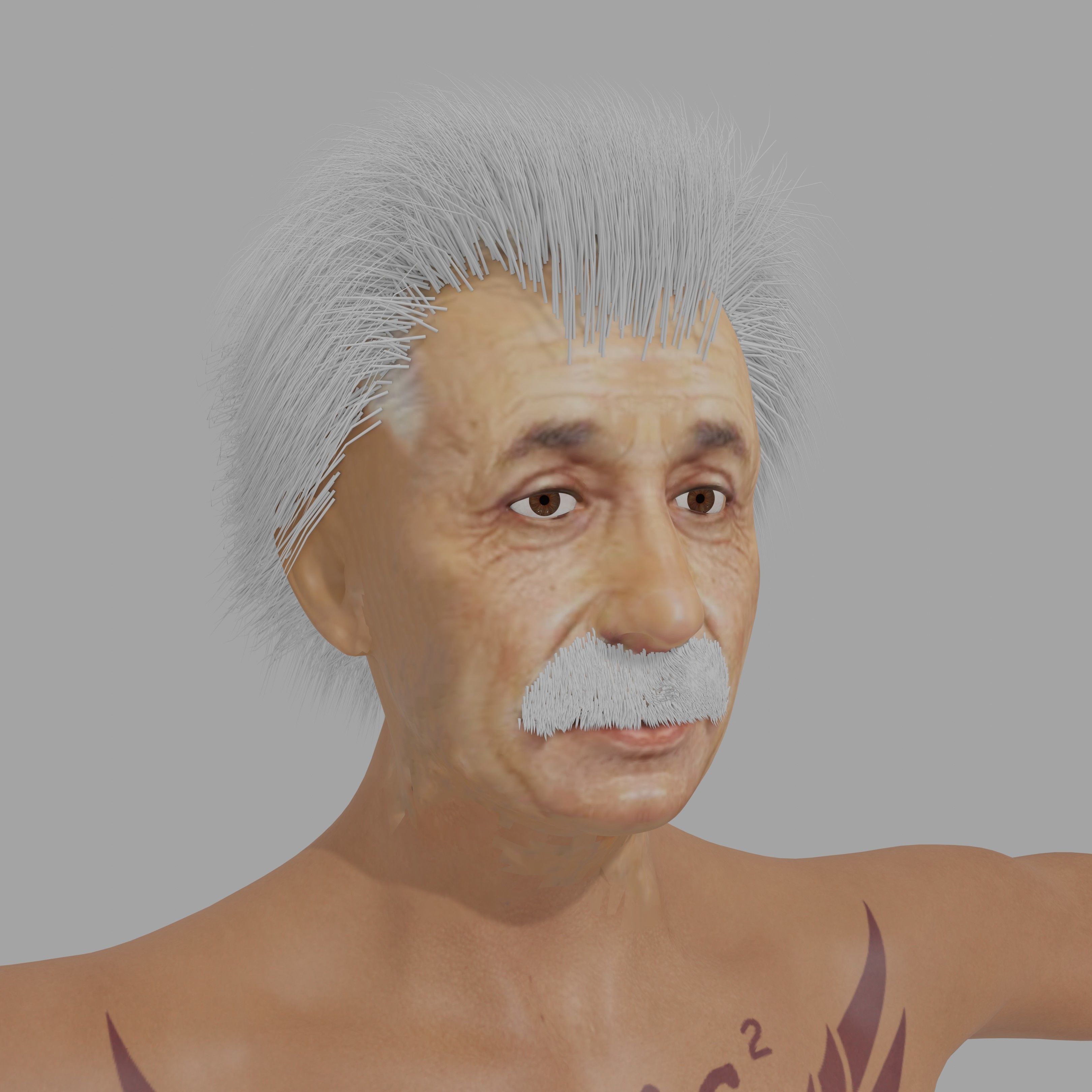 Albert Einsten Low-poly 3D model_5