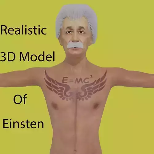Albert Einsten Low-poly 3D model