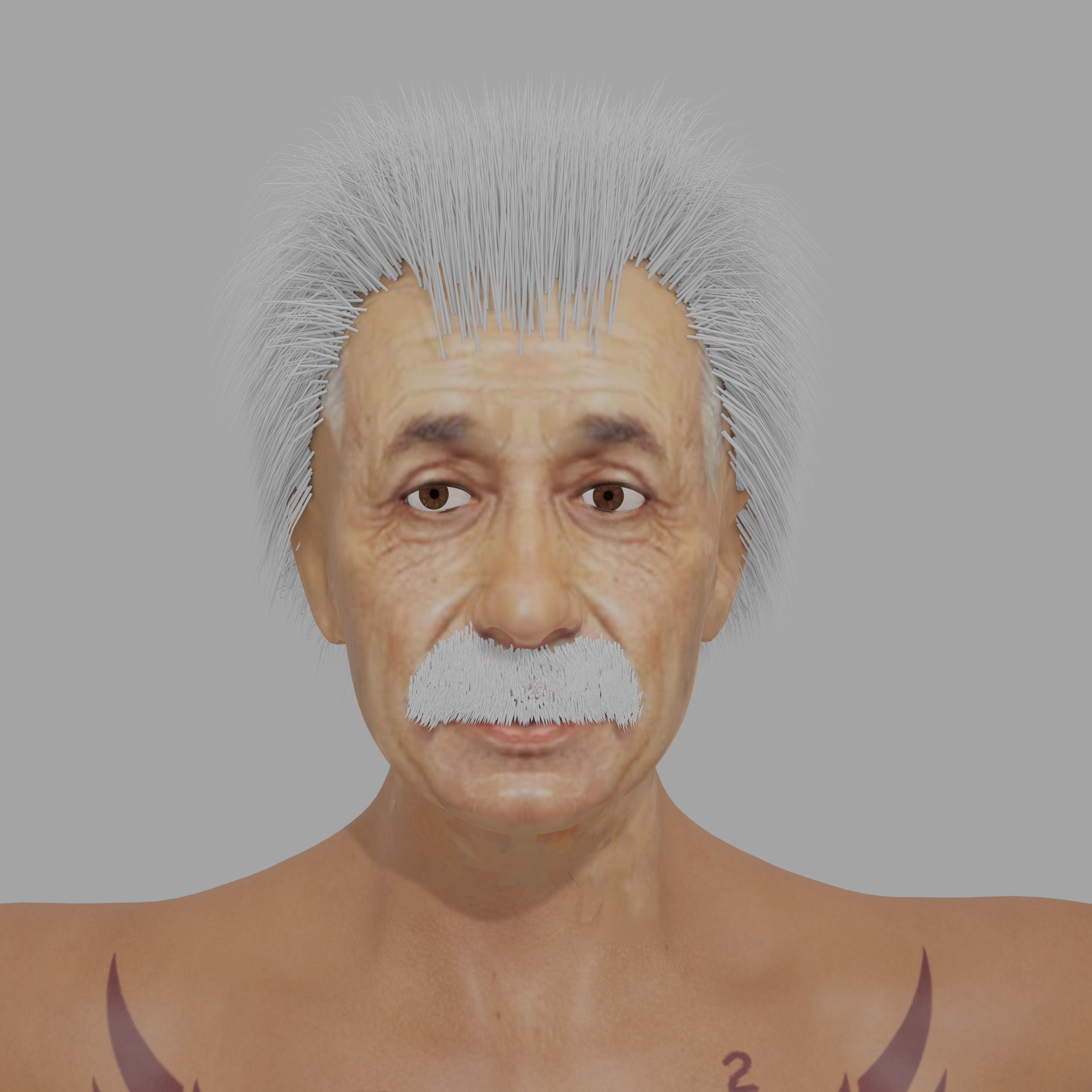 Albert Einsten Low-poly 3D model_4