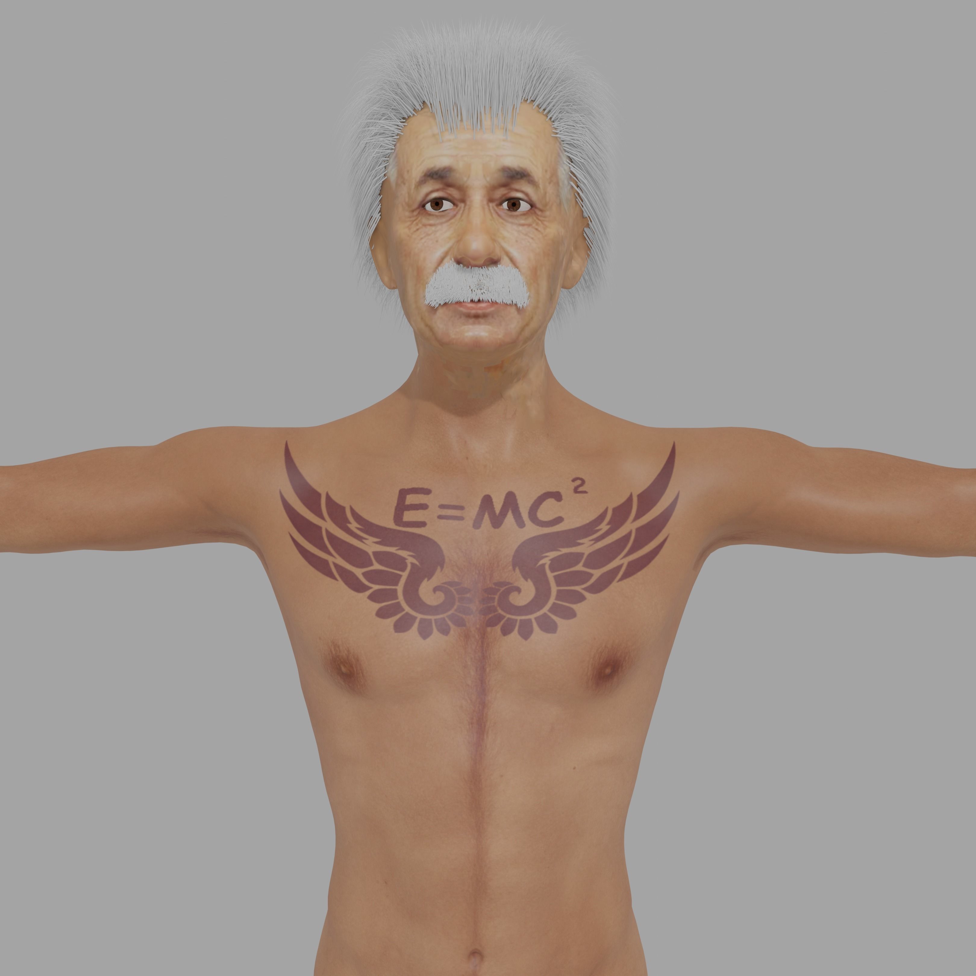Albert Einsten Low-poly 3D model_1