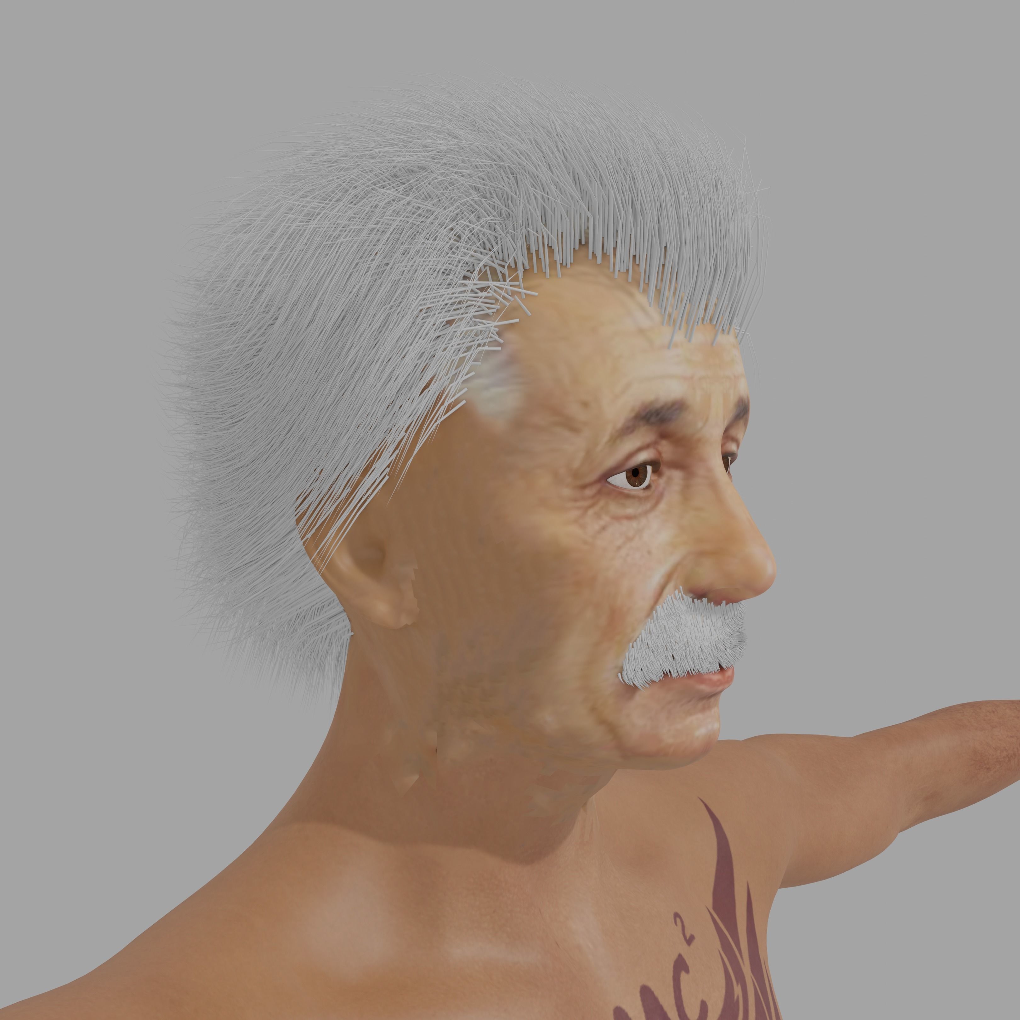 Albert Einsten Low-poly 3D model_6