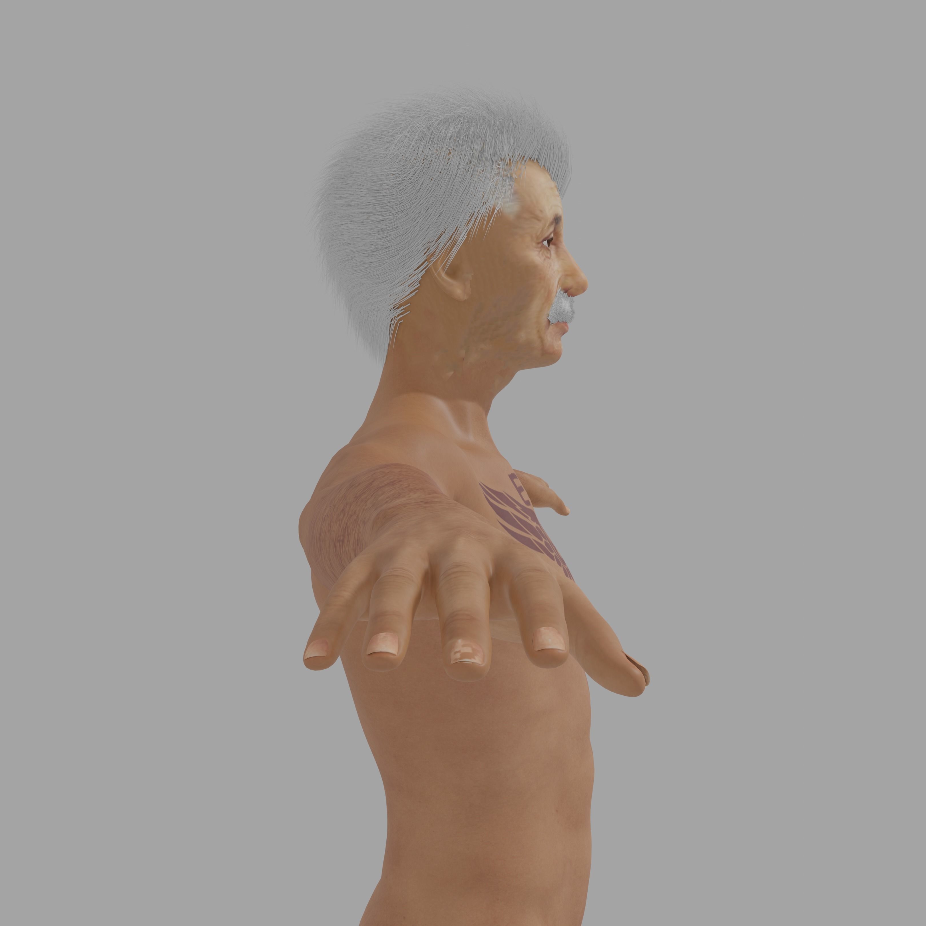 Albert Einsten Low-poly 3D model_3