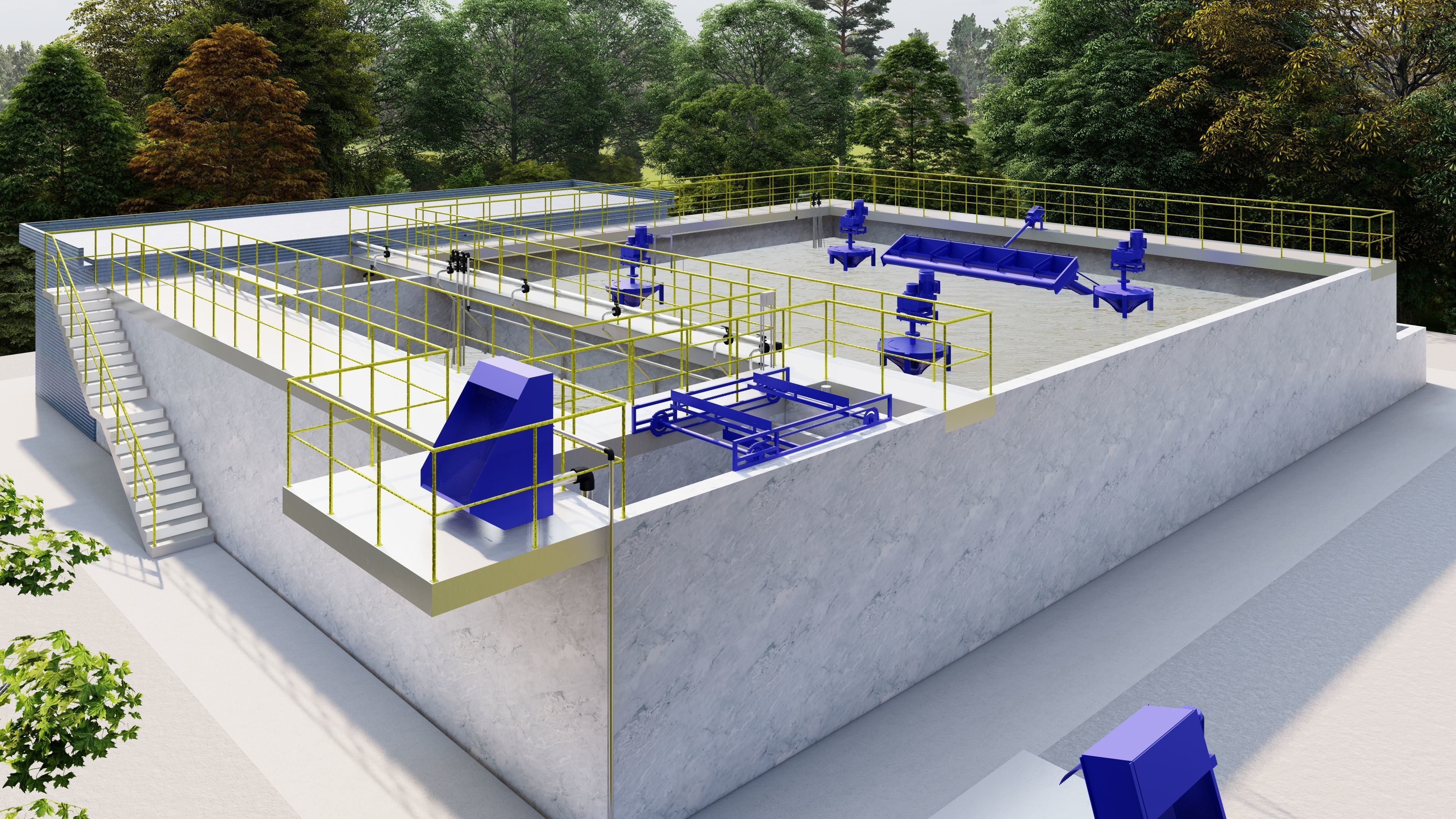 Wastewater treatment system 3D model_1