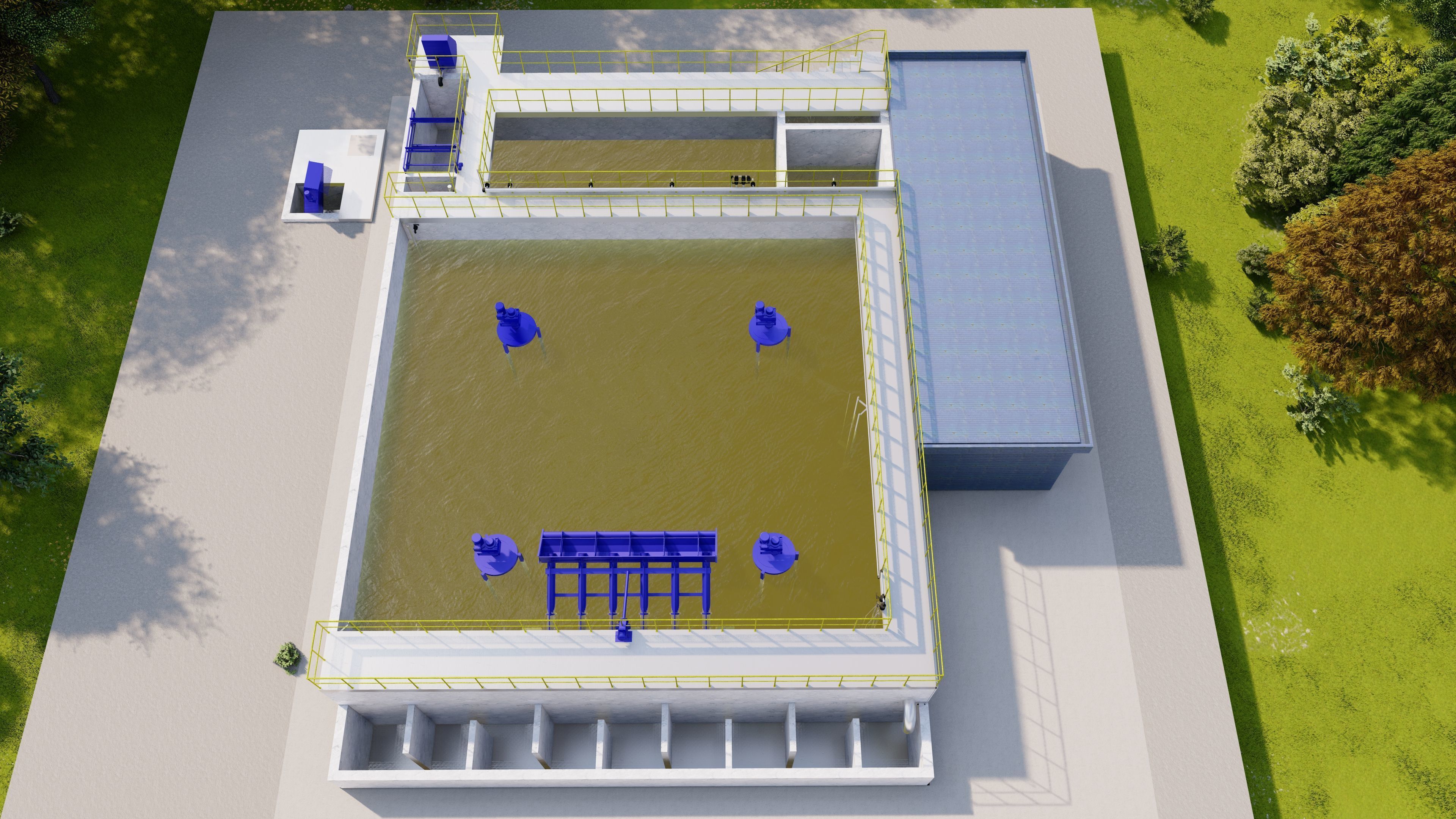 Wastewater treatment system 3D model_2