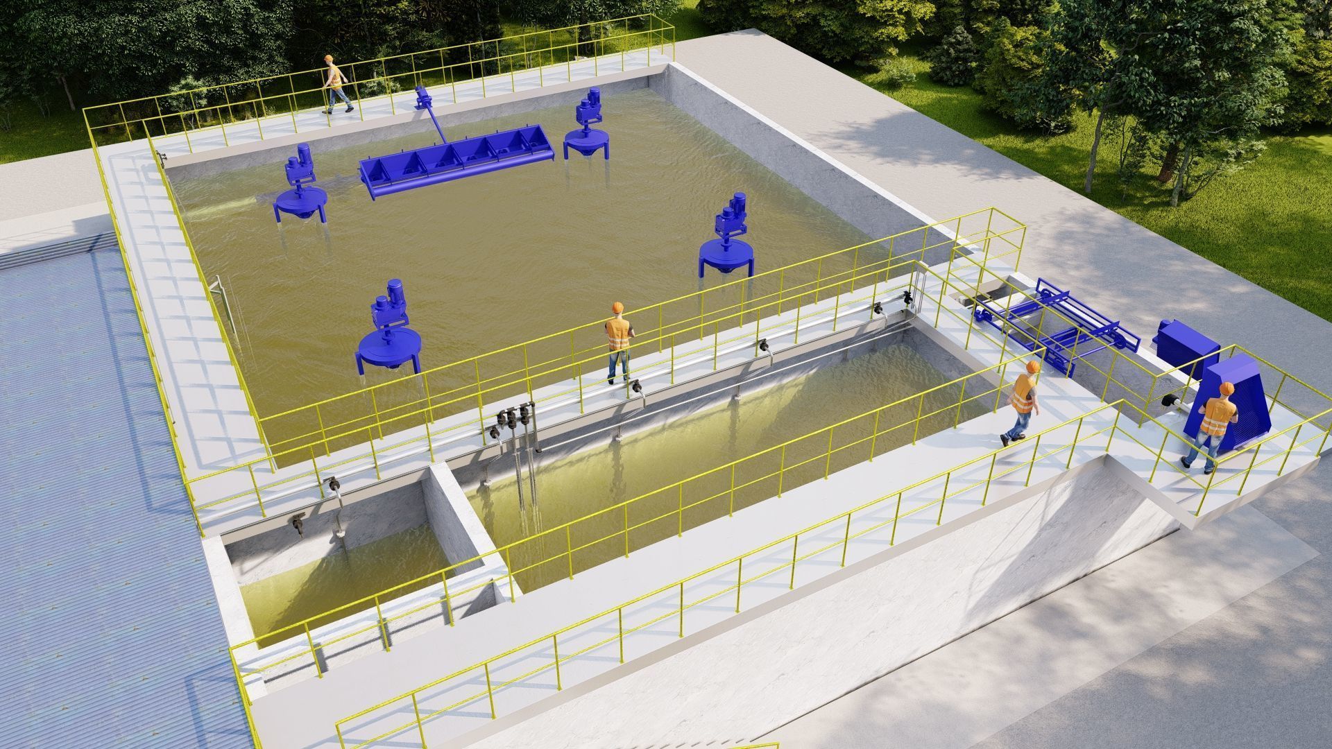 Wastewater treatment system 3D model_4