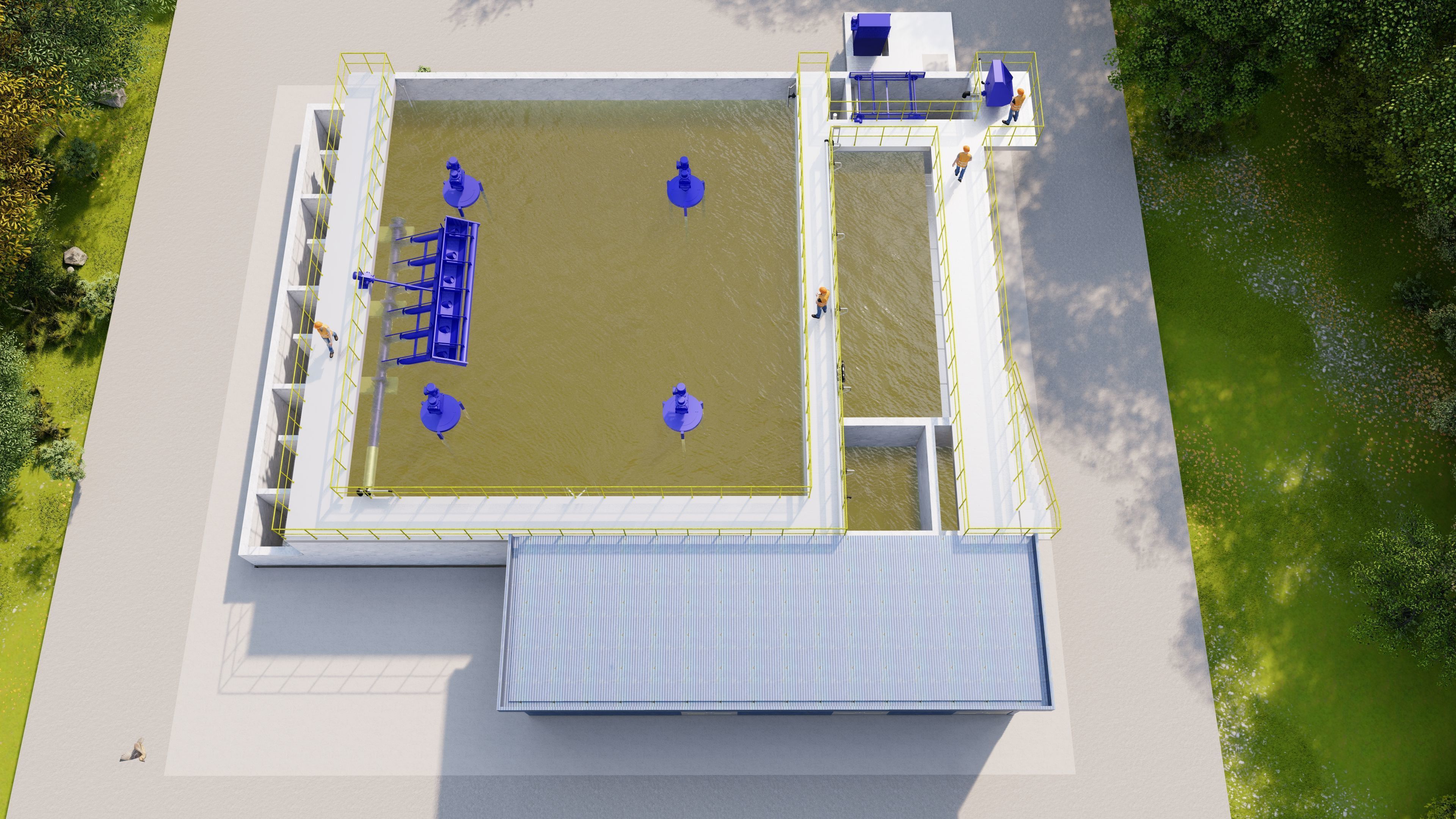 Wastewater treatment system 3D model_3
