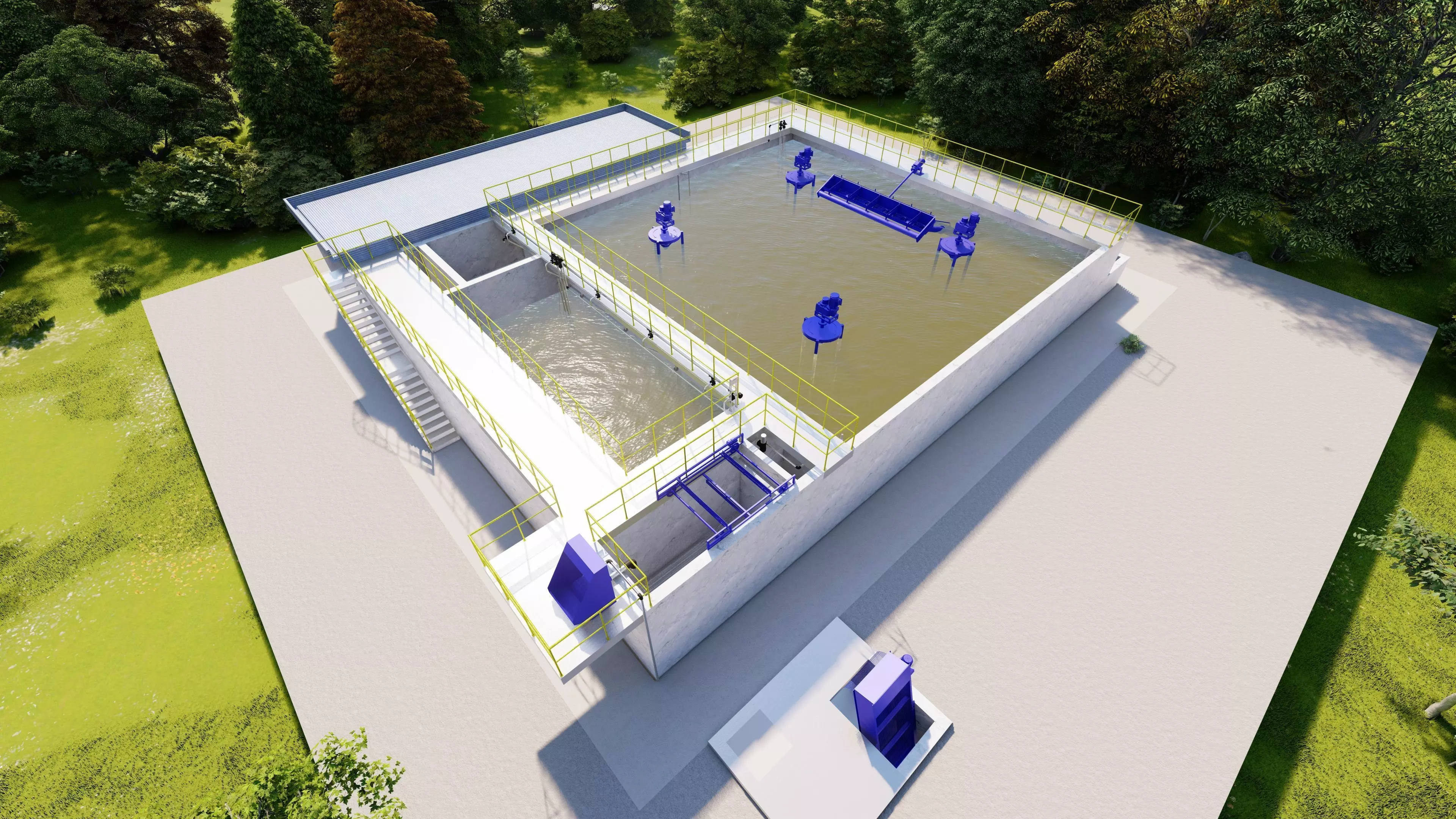 Wastewater treatment system 3D model_0