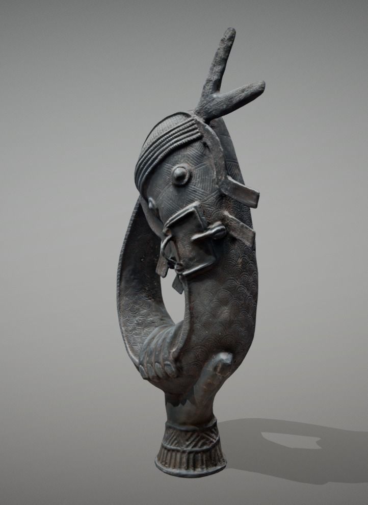 Ekpetin - Mudfish Container Low-poly 3D model_1