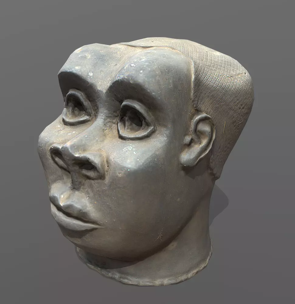 Eseiku - Dwarf Head Low-poly 3D model_0