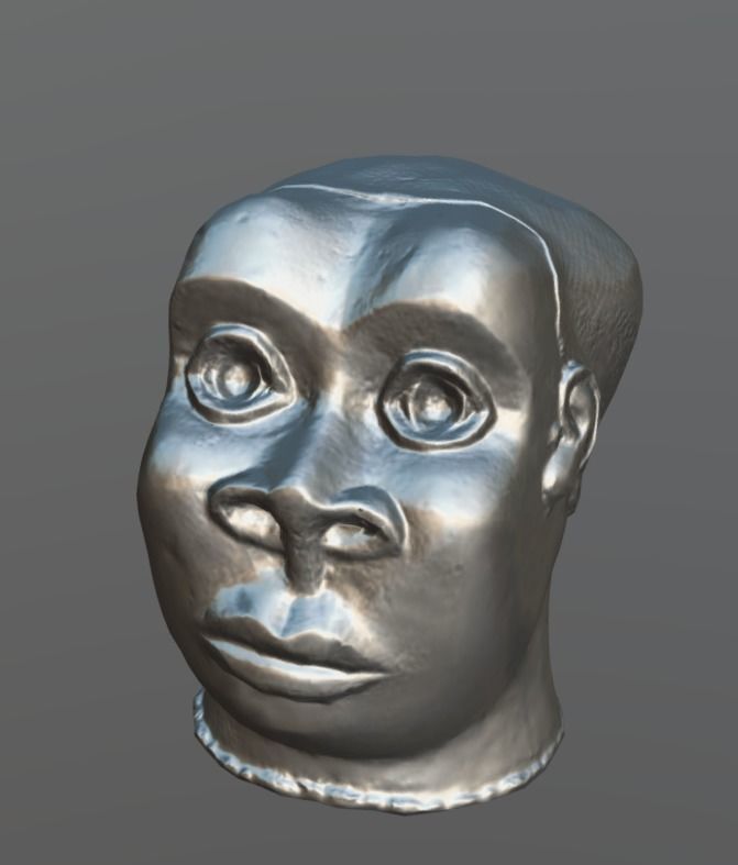 Eseiku - Dwarf Head Low-poly 3D model_5