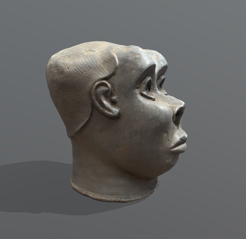 Eseiku - Dwarf Head Low-poly 3D model_3