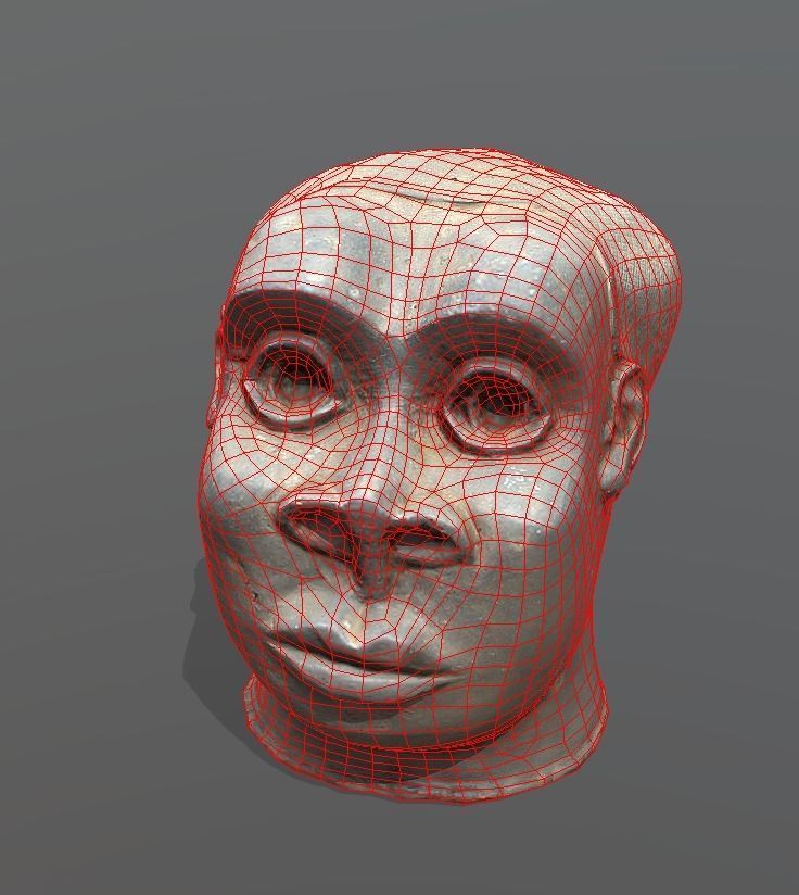 Eseiku - Dwarf Head Low-poly 3D model_6