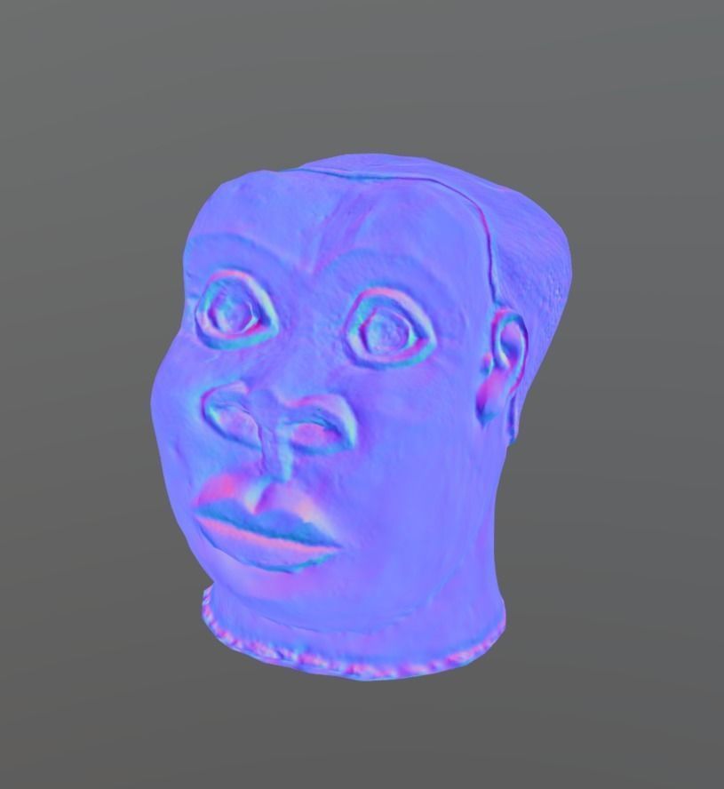 Eseiku - Dwarf Head Low-poly 3D model_7